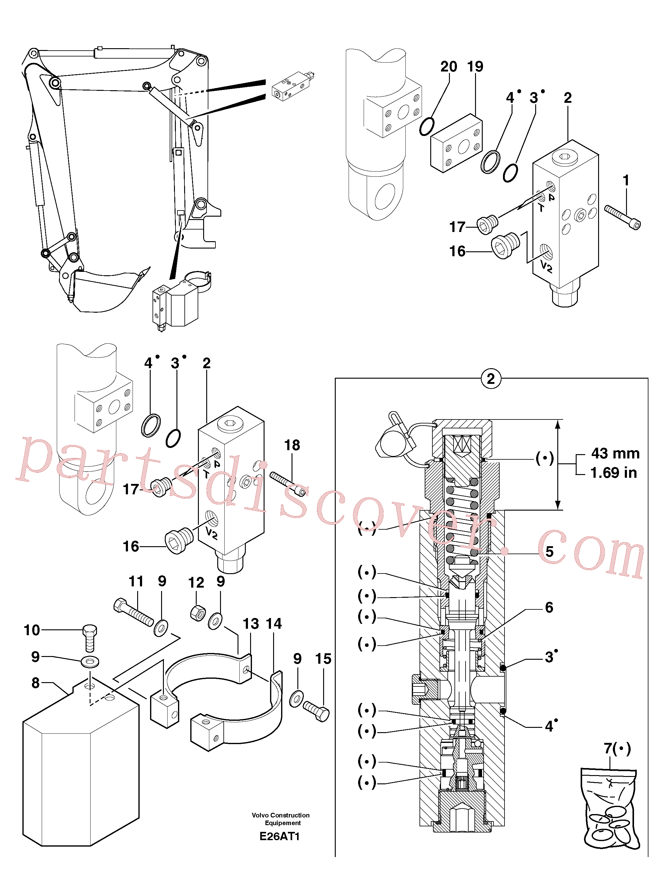 PJ5040583 for Volvo Safety valve ( boom cylinder )(E26AT1 assembly)