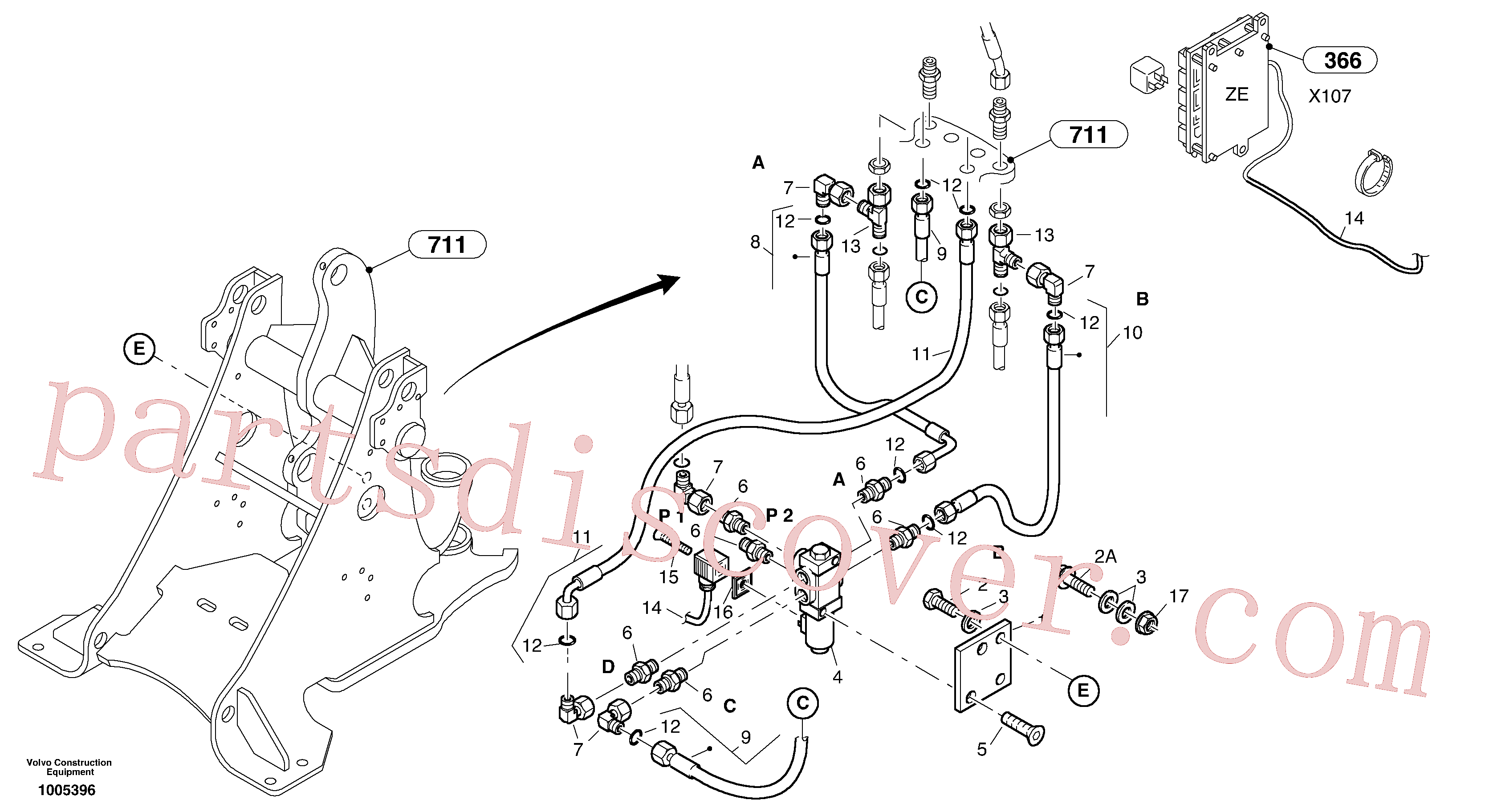 ZM4395120 for Volvo Hydraulic function - Nr. 3(1005396 assembly)