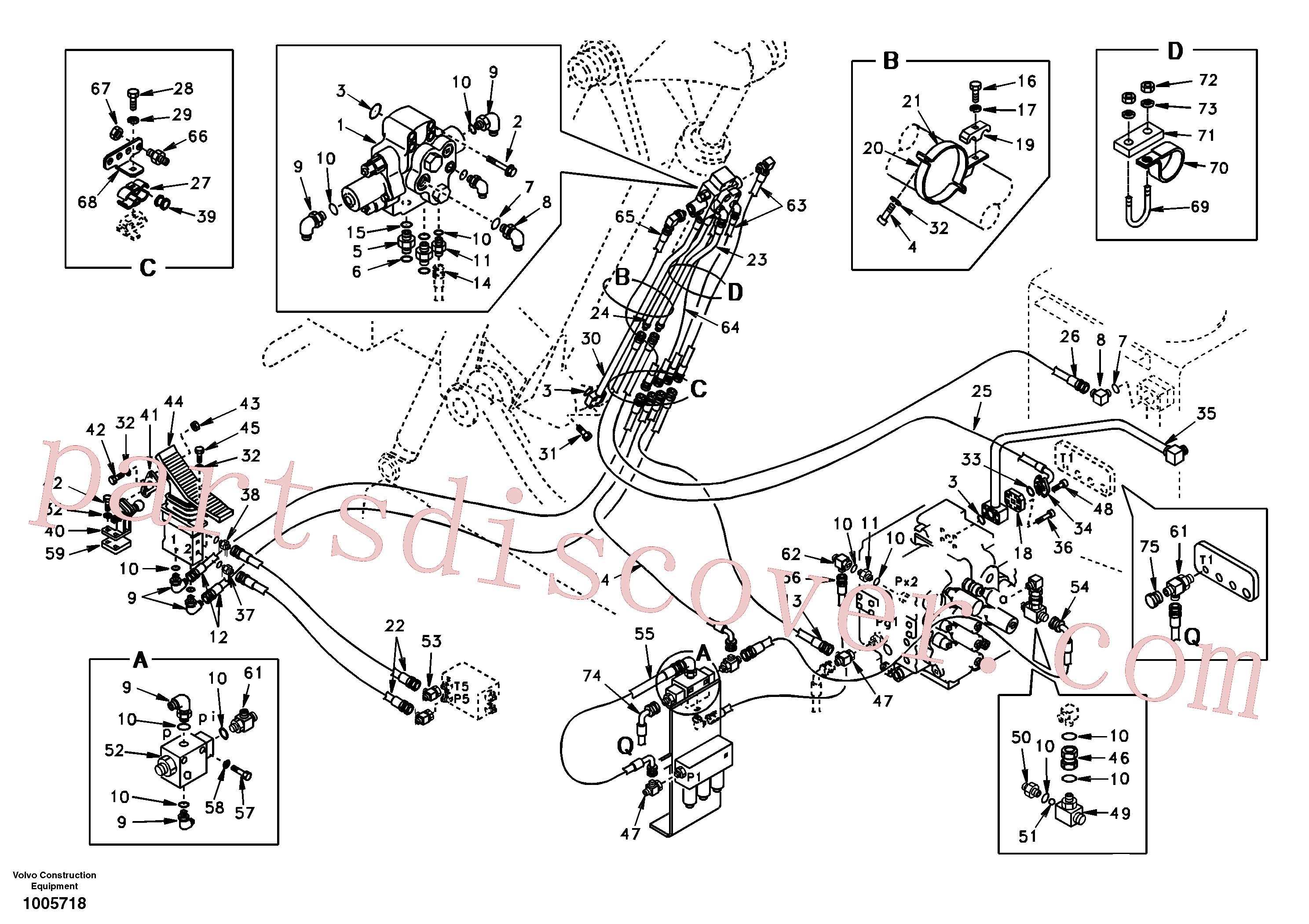 SA9453-02252 for Volvo Working hydraulic, adjustable boom for upper(1005718 assembly)