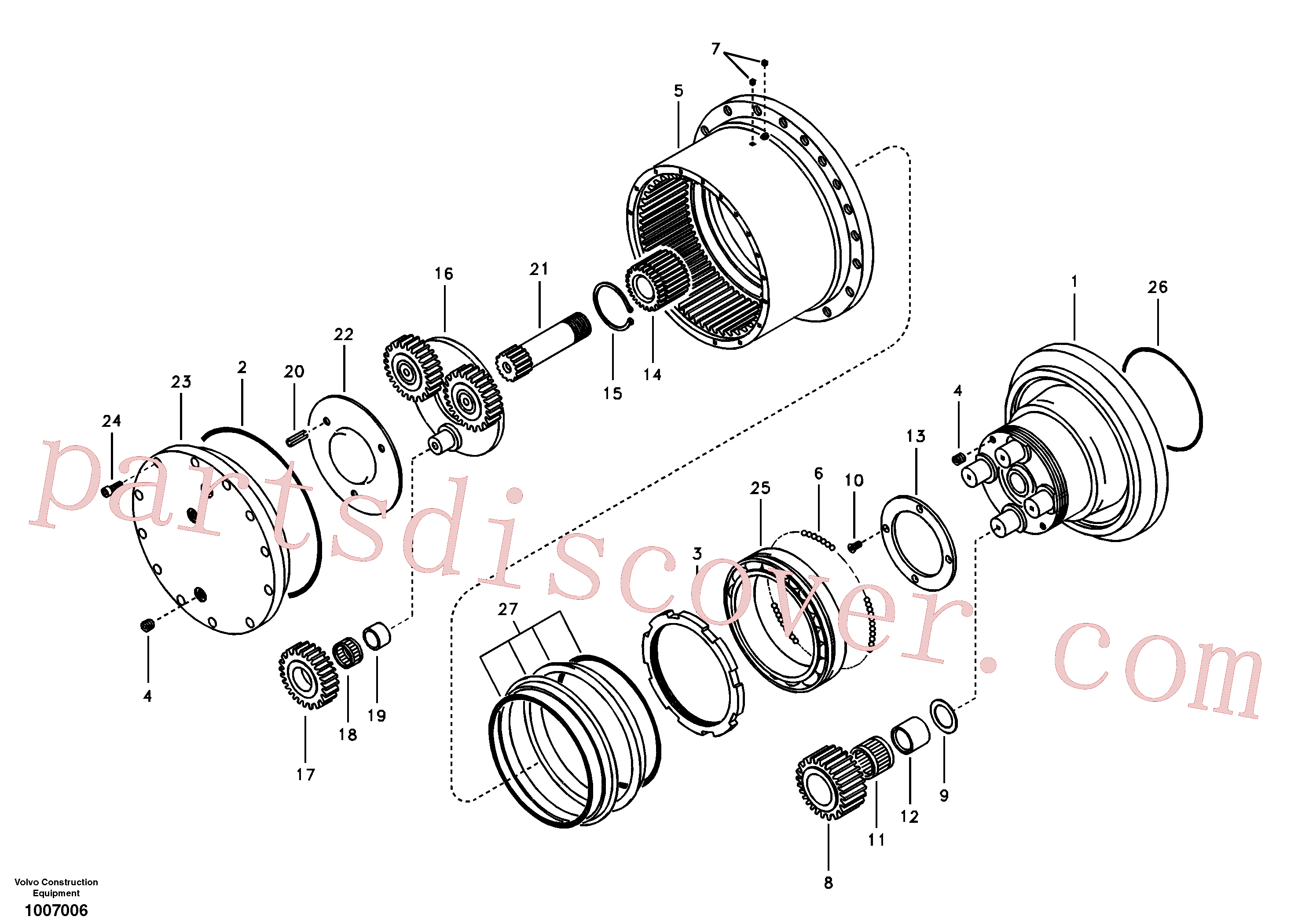 VOE14505063 for Volvo Travel gearbox(1007006 assembly)