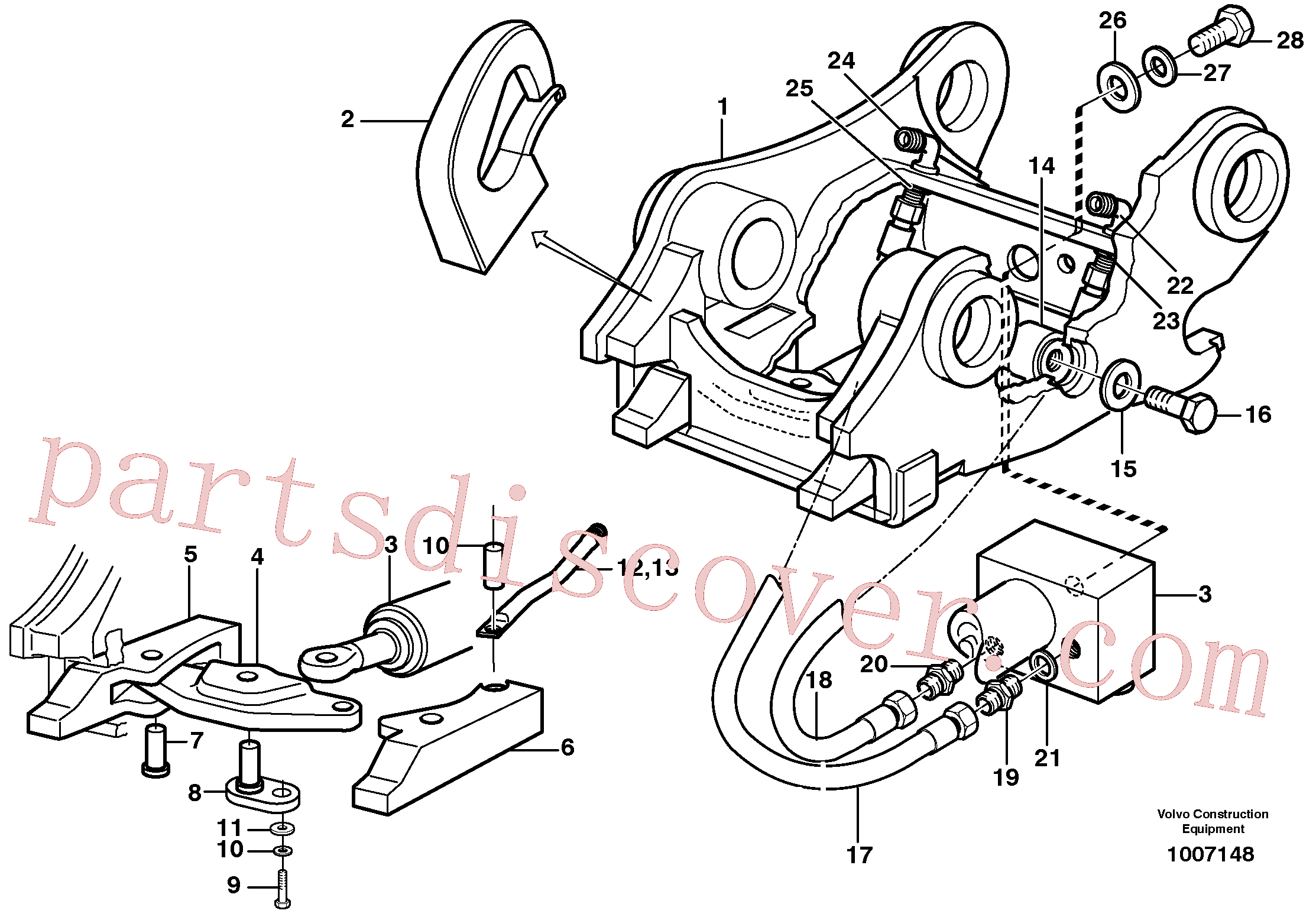 SA9412-12120 for Volvo Quickfit, hydraulic, S6(1007148 assembly)