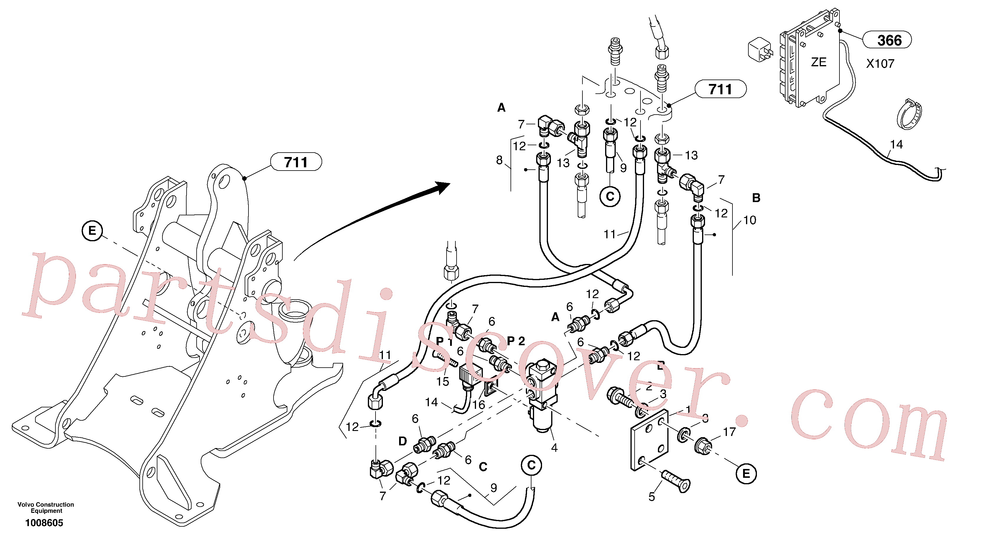 ZM4395120 for Volvo Hydraulic function - Nr. 3(1008605 assembly)