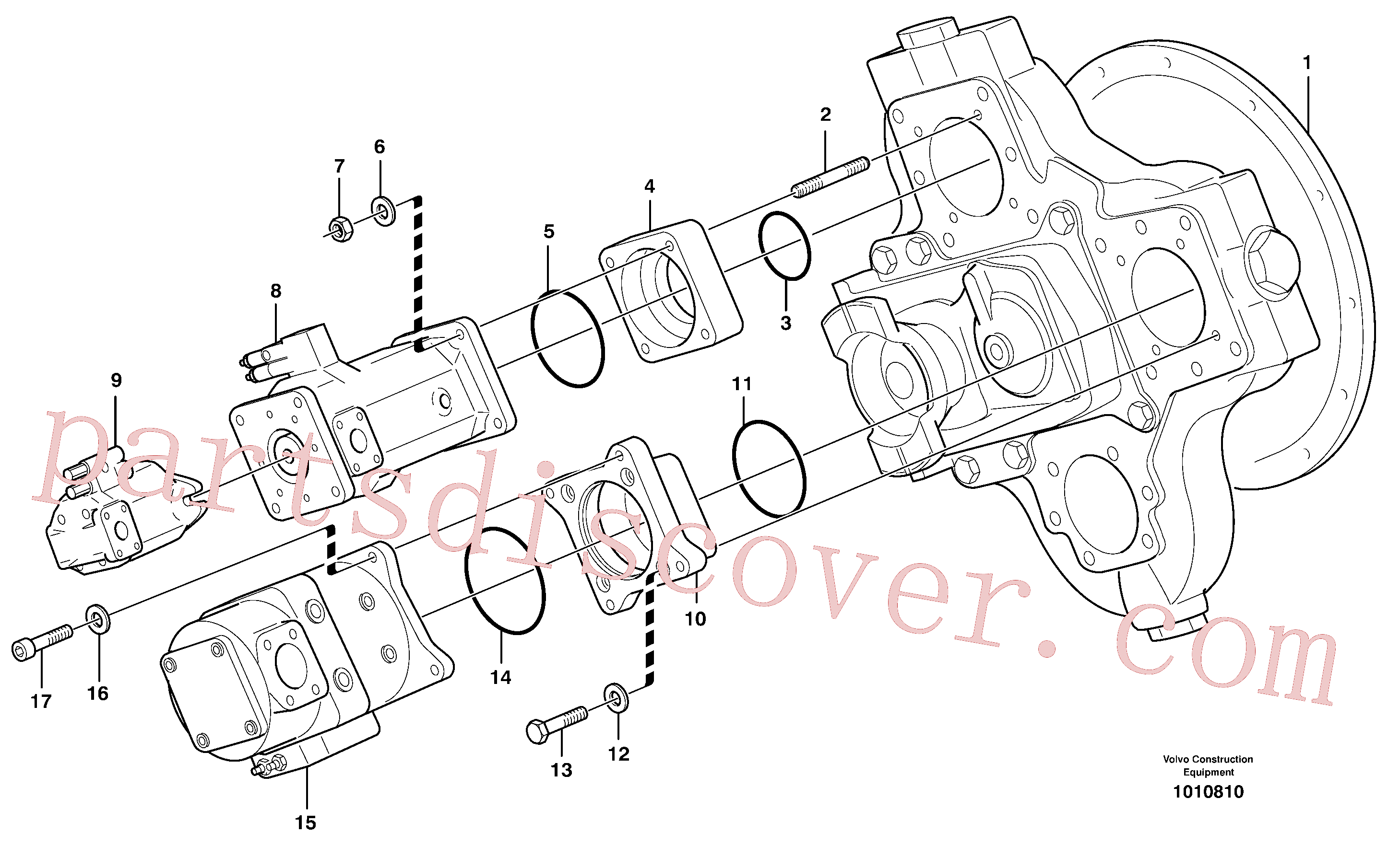 VOE925271 for Volvo Hydraulic pump with fitting parts(1010810 assembly)
