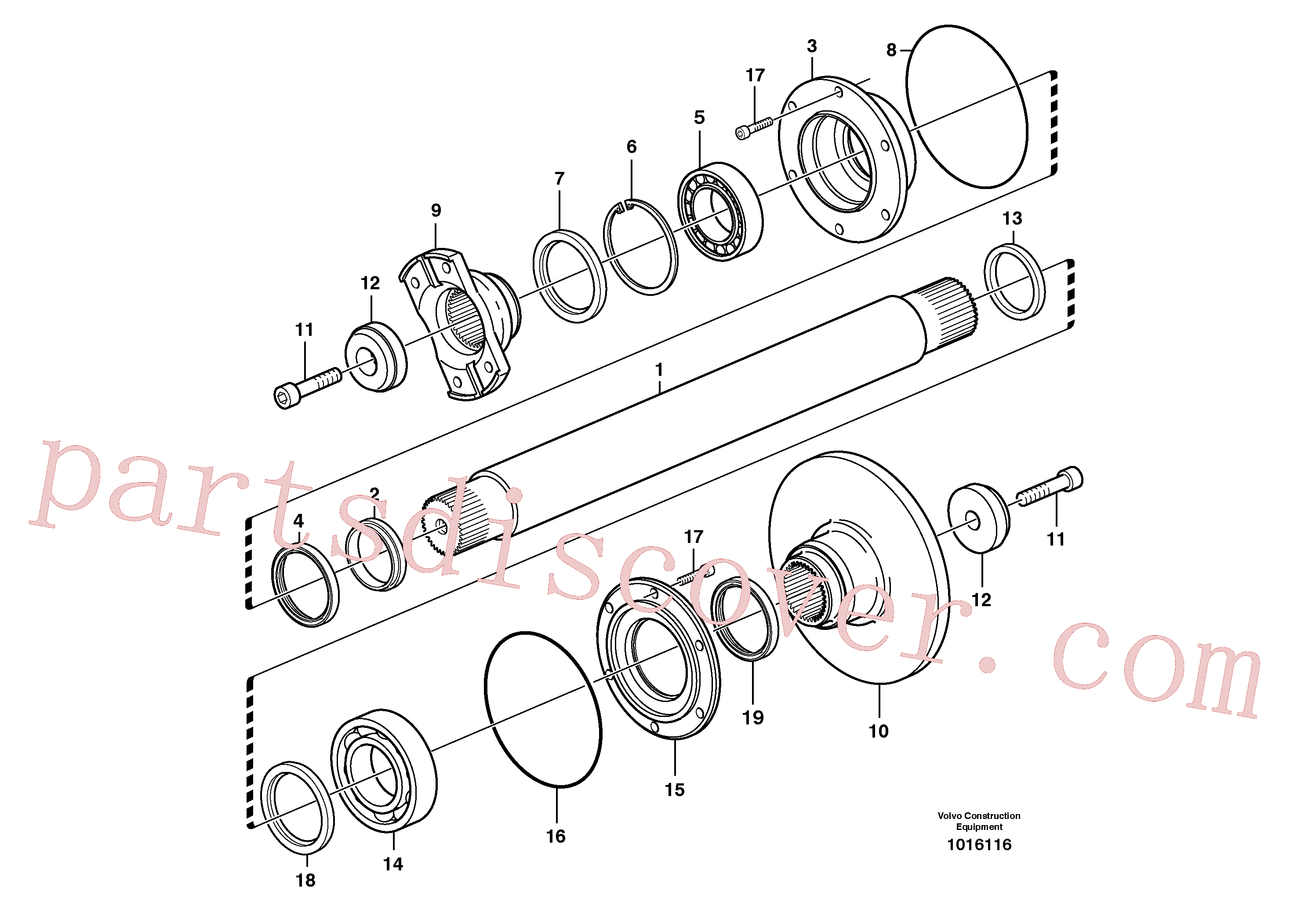 VOE11113070 for Volvo Intermediate shaft(1016116 assembly)