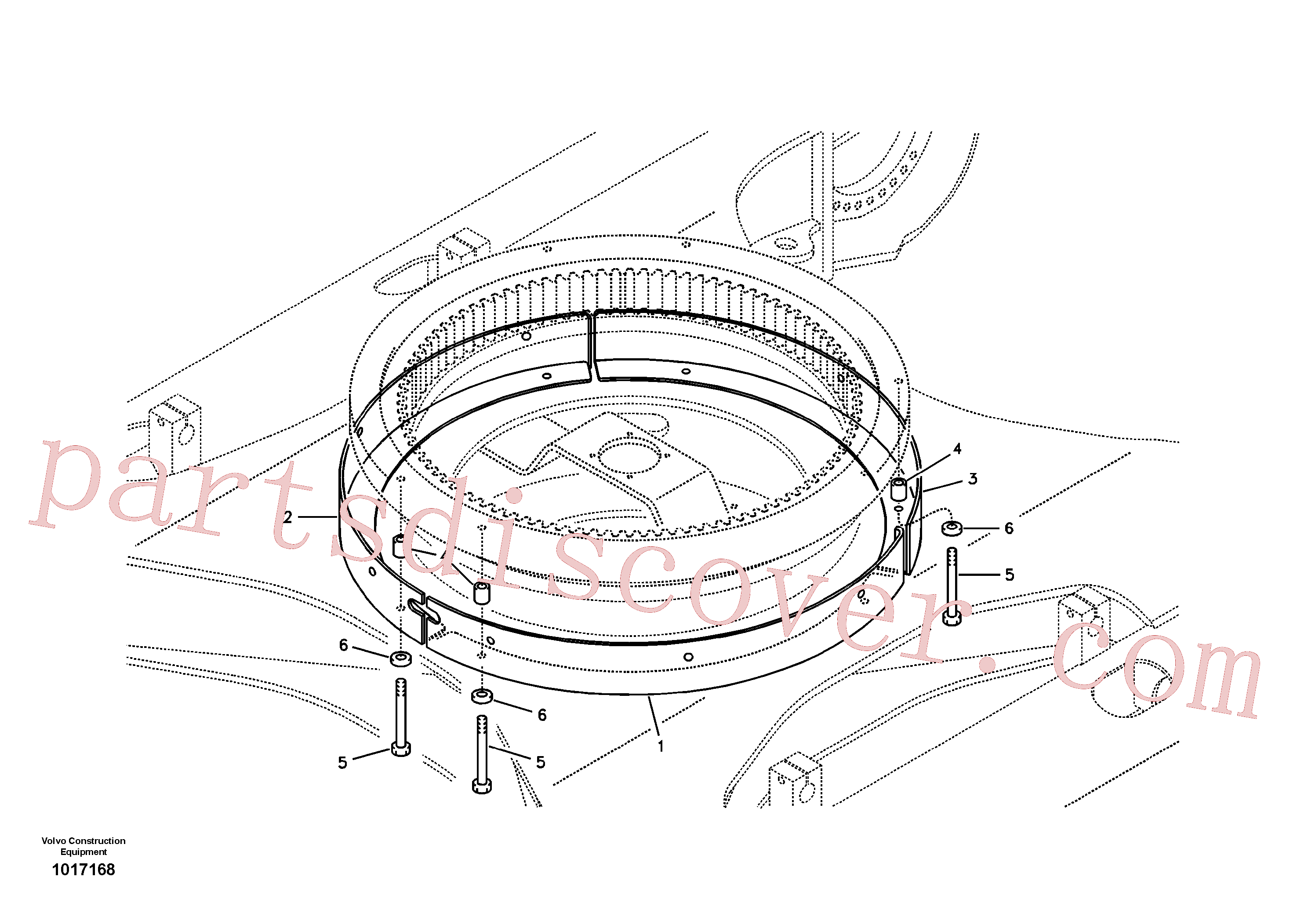 VOE990486 for Volvo Cover, Swing gear(1017168 assembly)