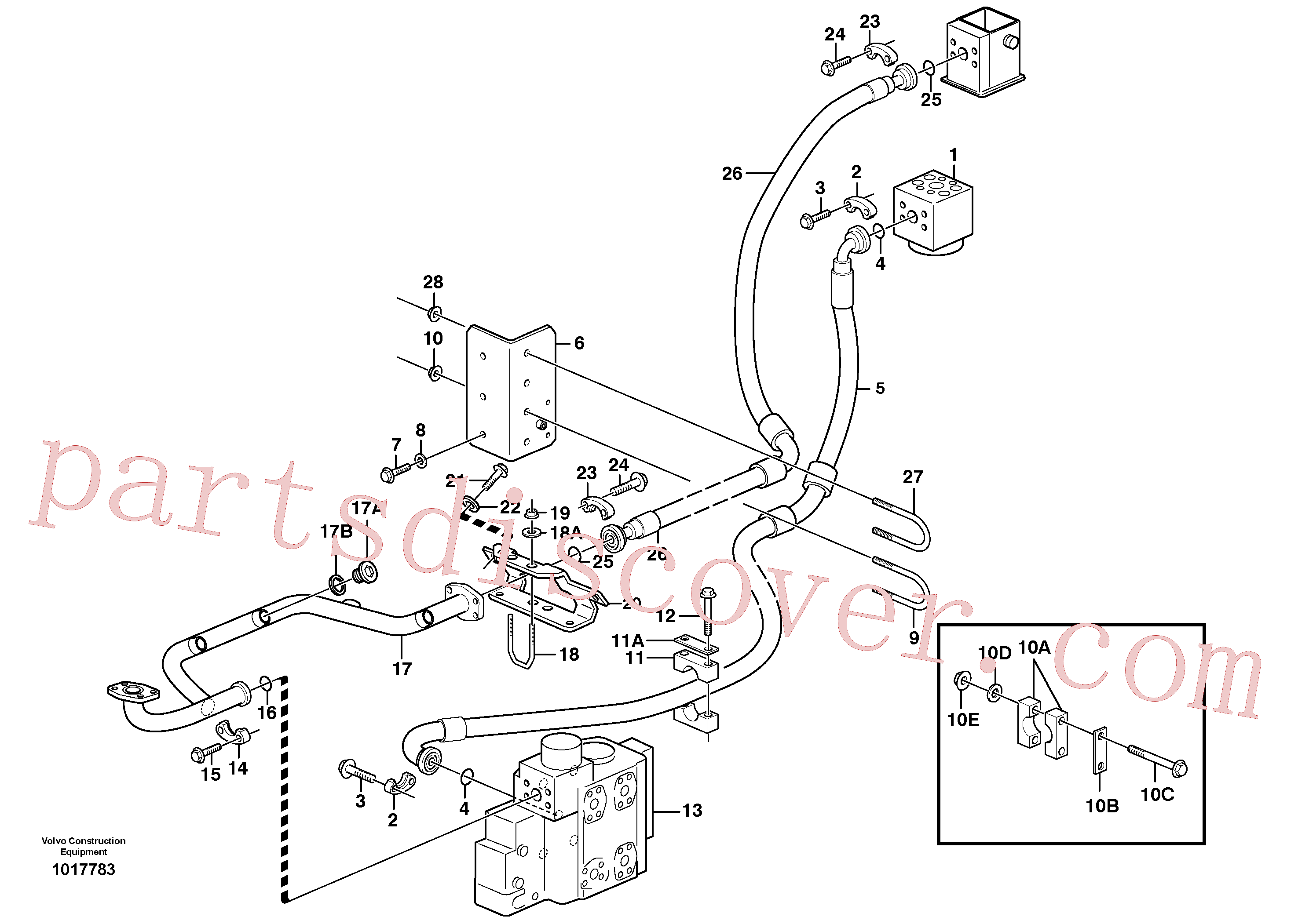 VOE13970985 for Volvo Feed- and return lines - control valve(1017783 assembly)