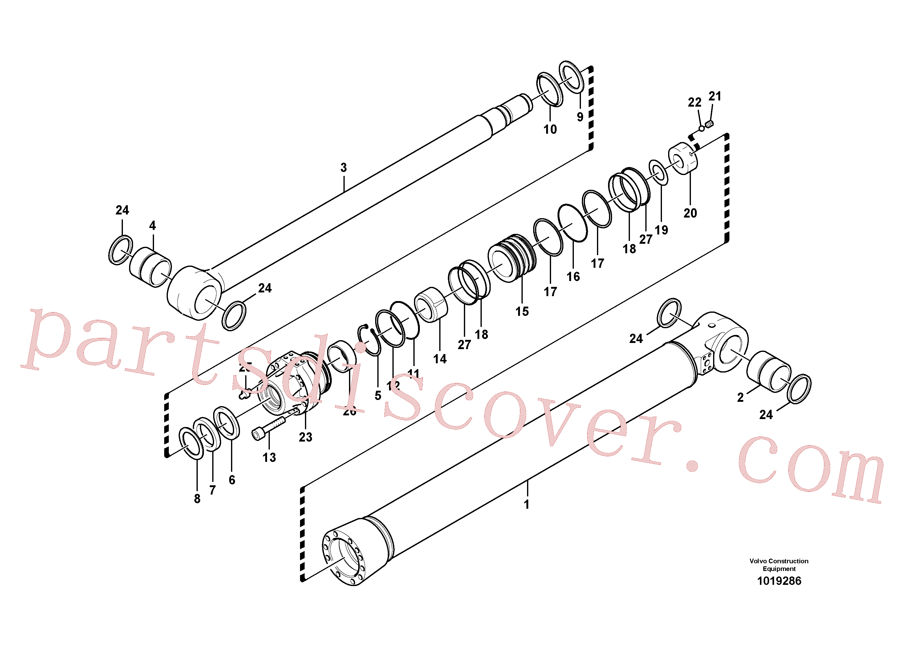 SA9676-71600 for Volvo Dipper arm cylinder(1019286 assembly)