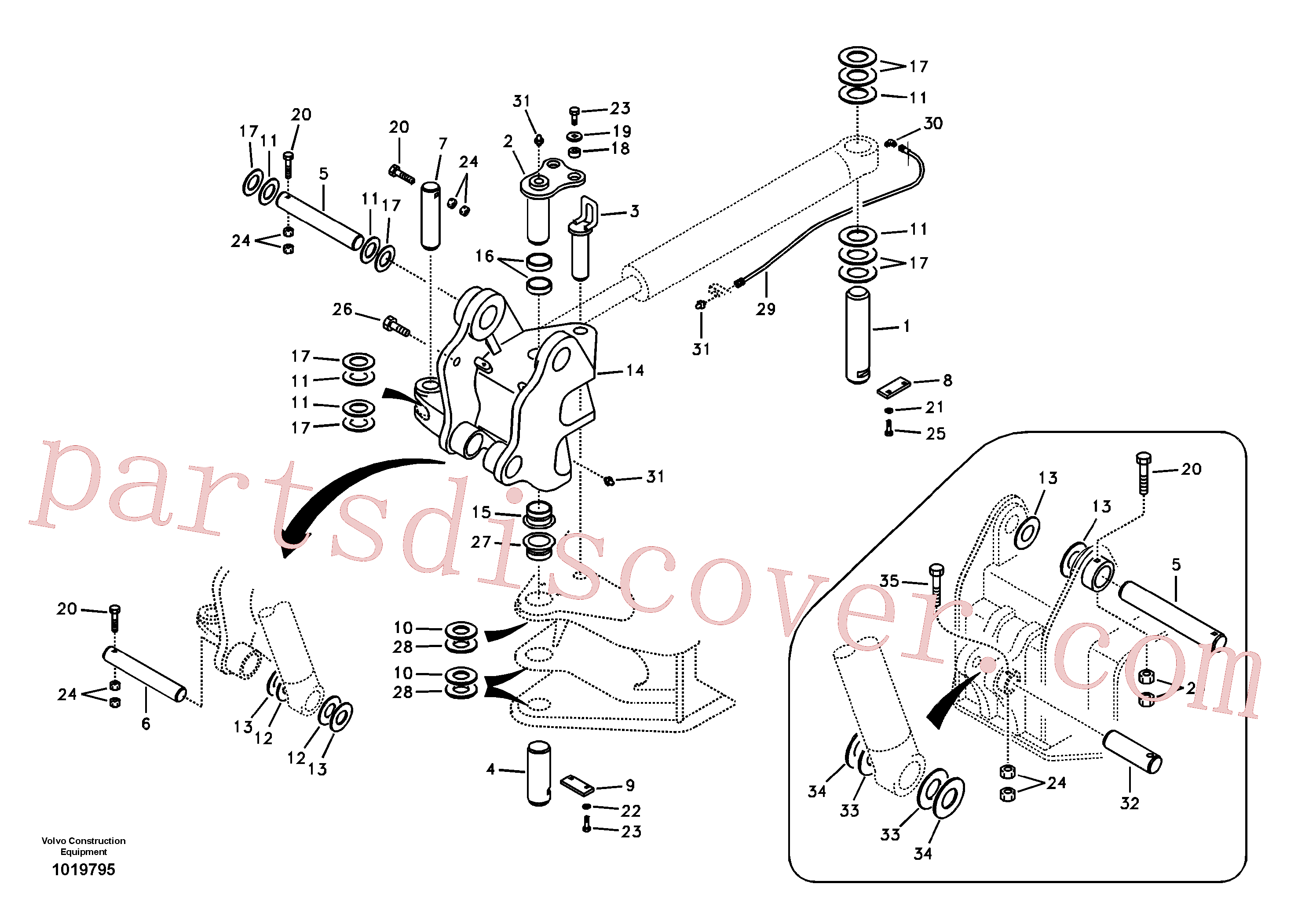 VOE14535805 for Volvo Links to boom(1019795 assembly)