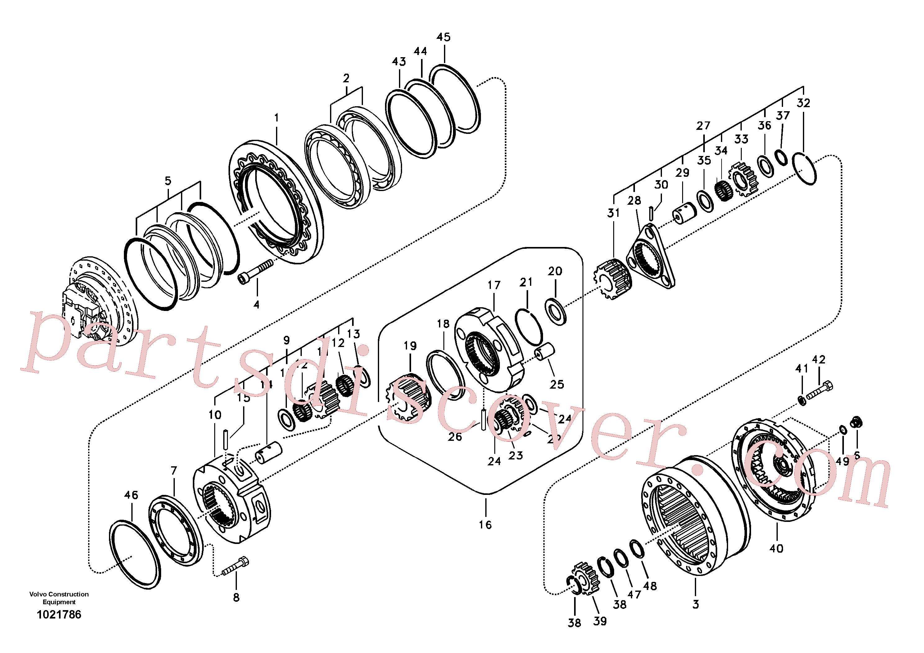 SA1036-00310 for Volvo Travel gearbox(1021786 assembly)