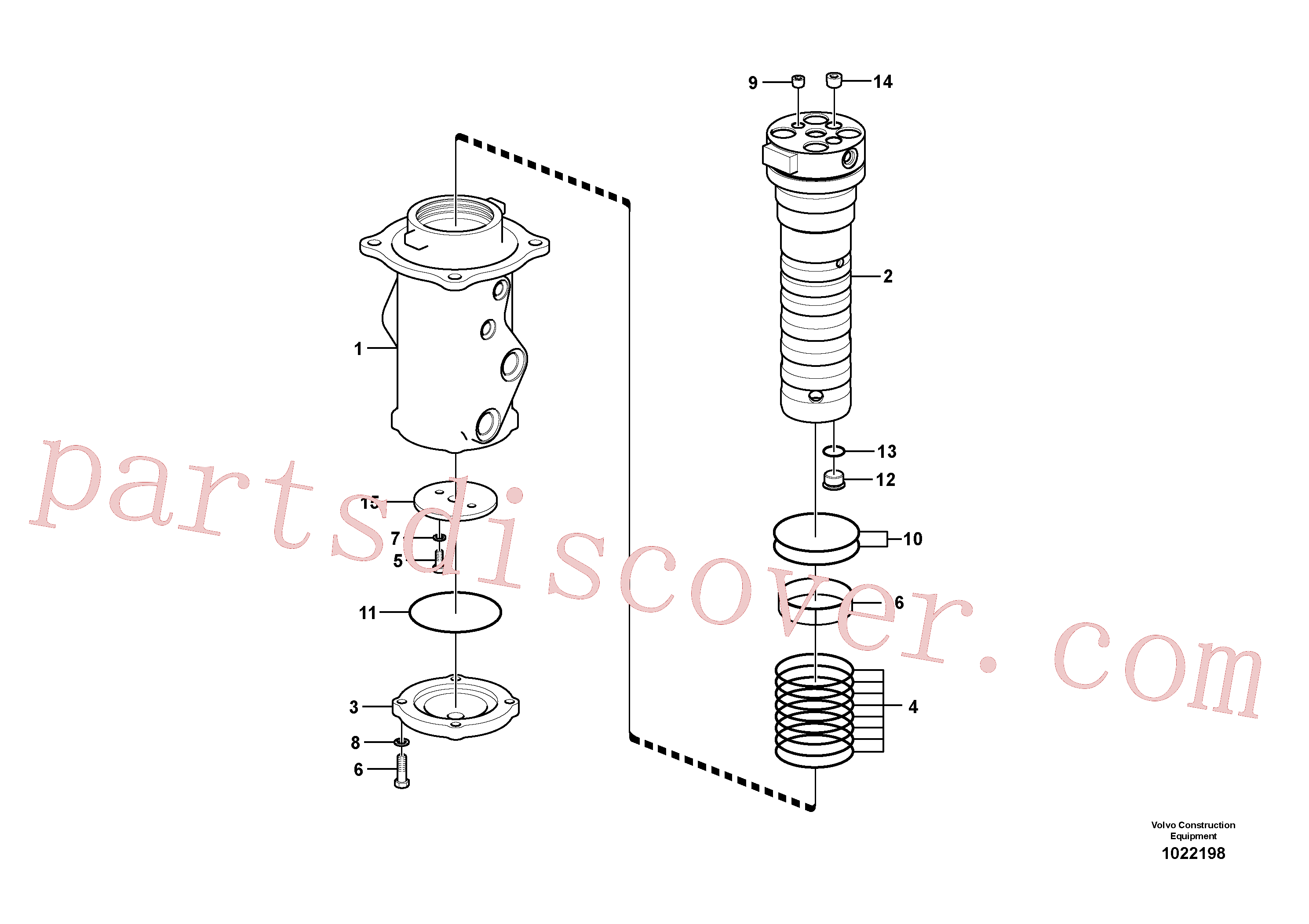 VOE14543490 for Volvo Turning joint(1022198 assembly)