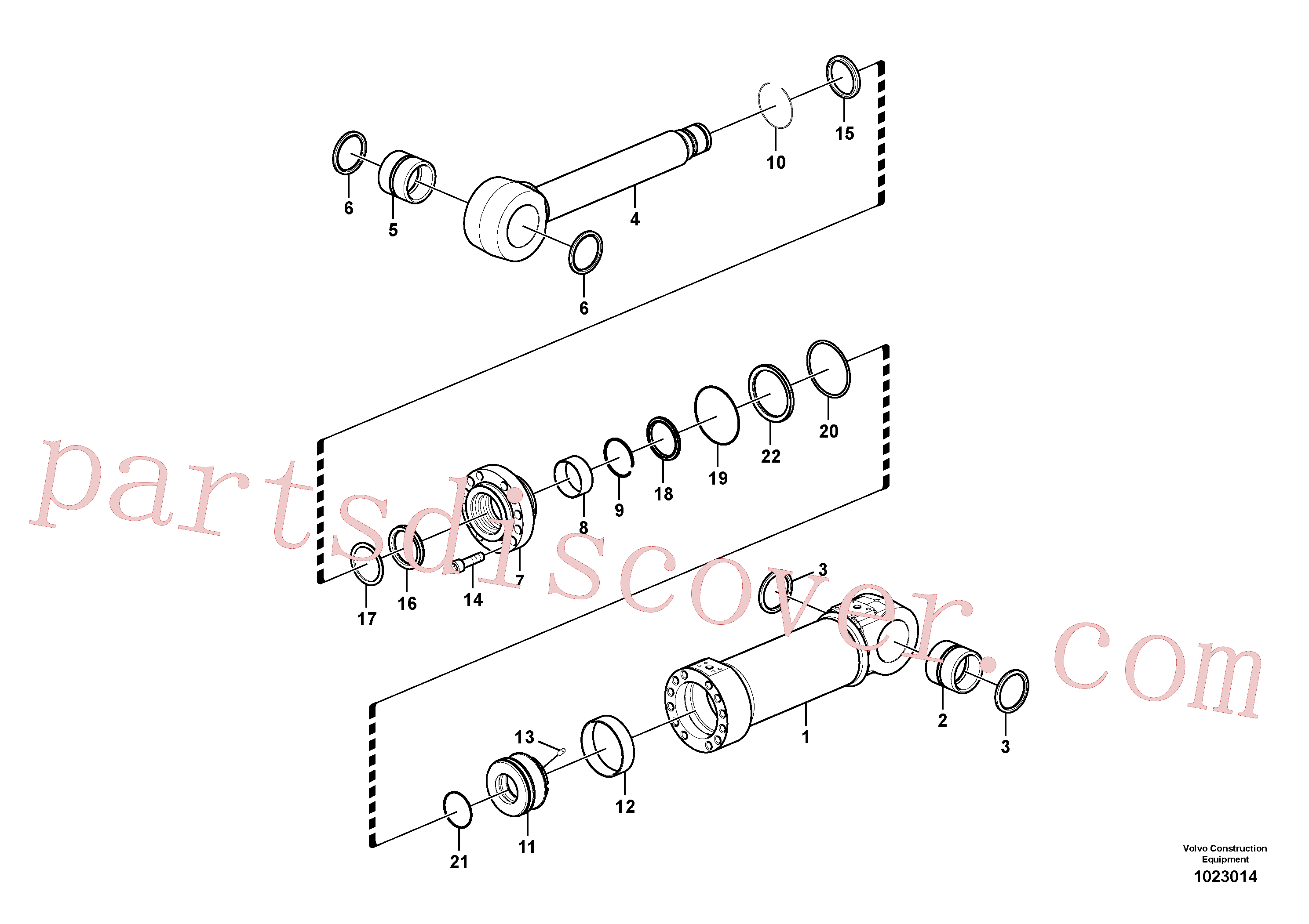 VOE14560204 for Volvo Dozer blade cylinder(1023014 assembly)