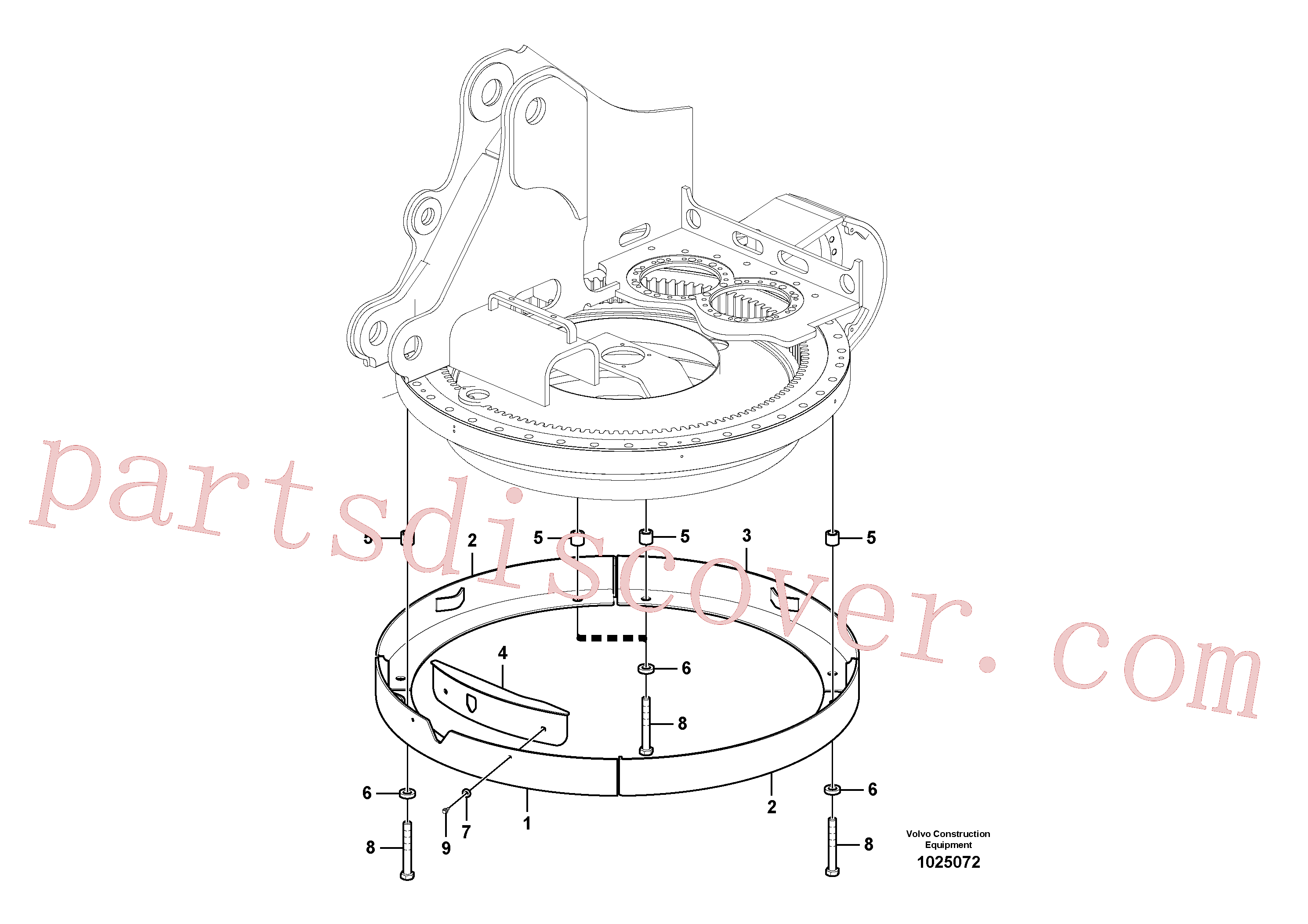 VOE14715141 for Volvo Swing system, Cover, Swing gear(1025072 assembly)