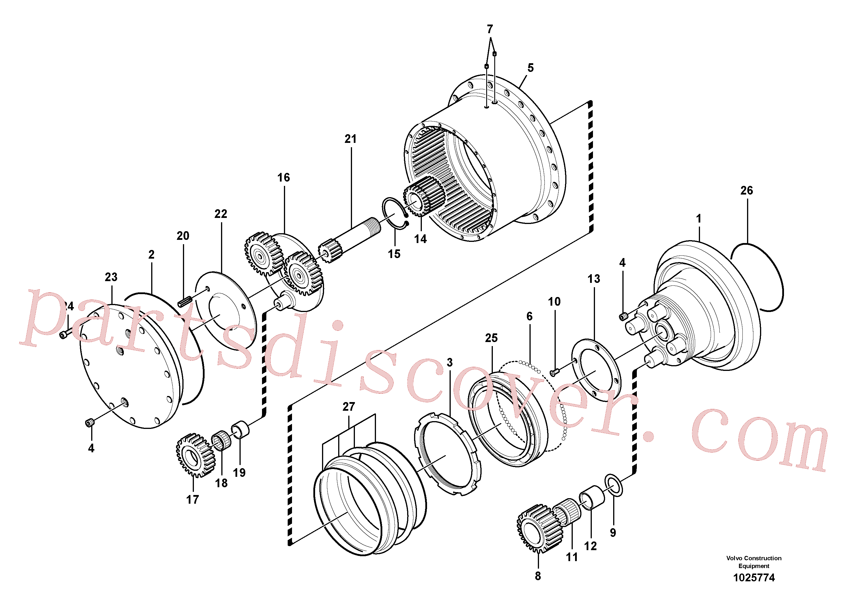 VOE14505063 for Volvo Travel gearbox(1025774 assembly)