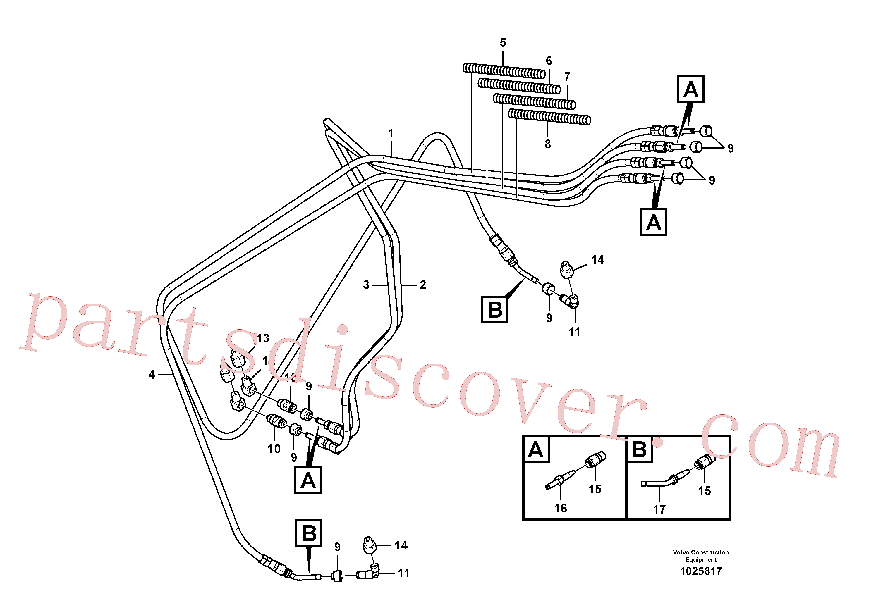 VOE14563920 for Volvo Automatic lubrication system, swing gear and boom cylinder(1025817 assembly)