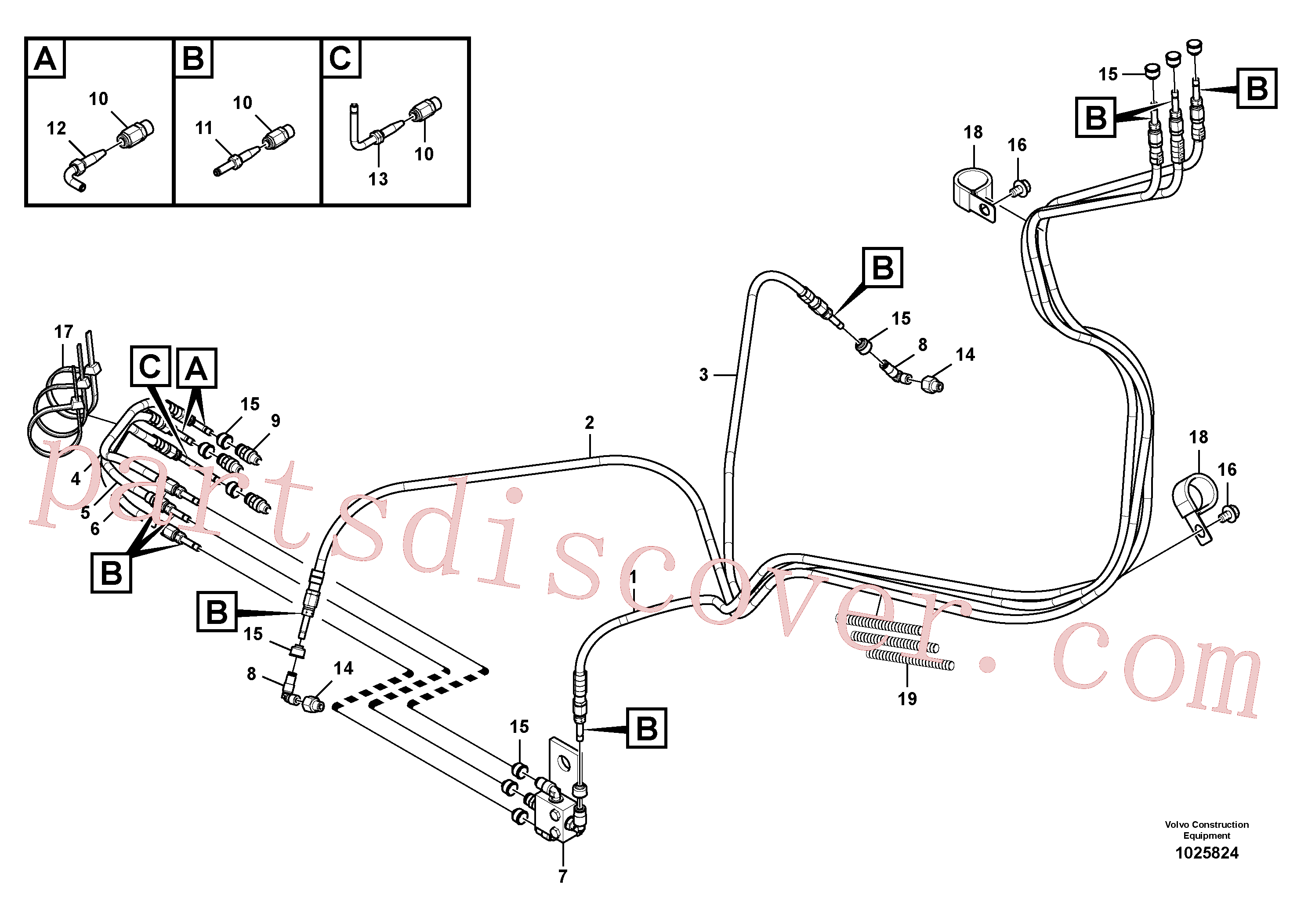 VOE14561678 Piping for Volvo Excavator Parts