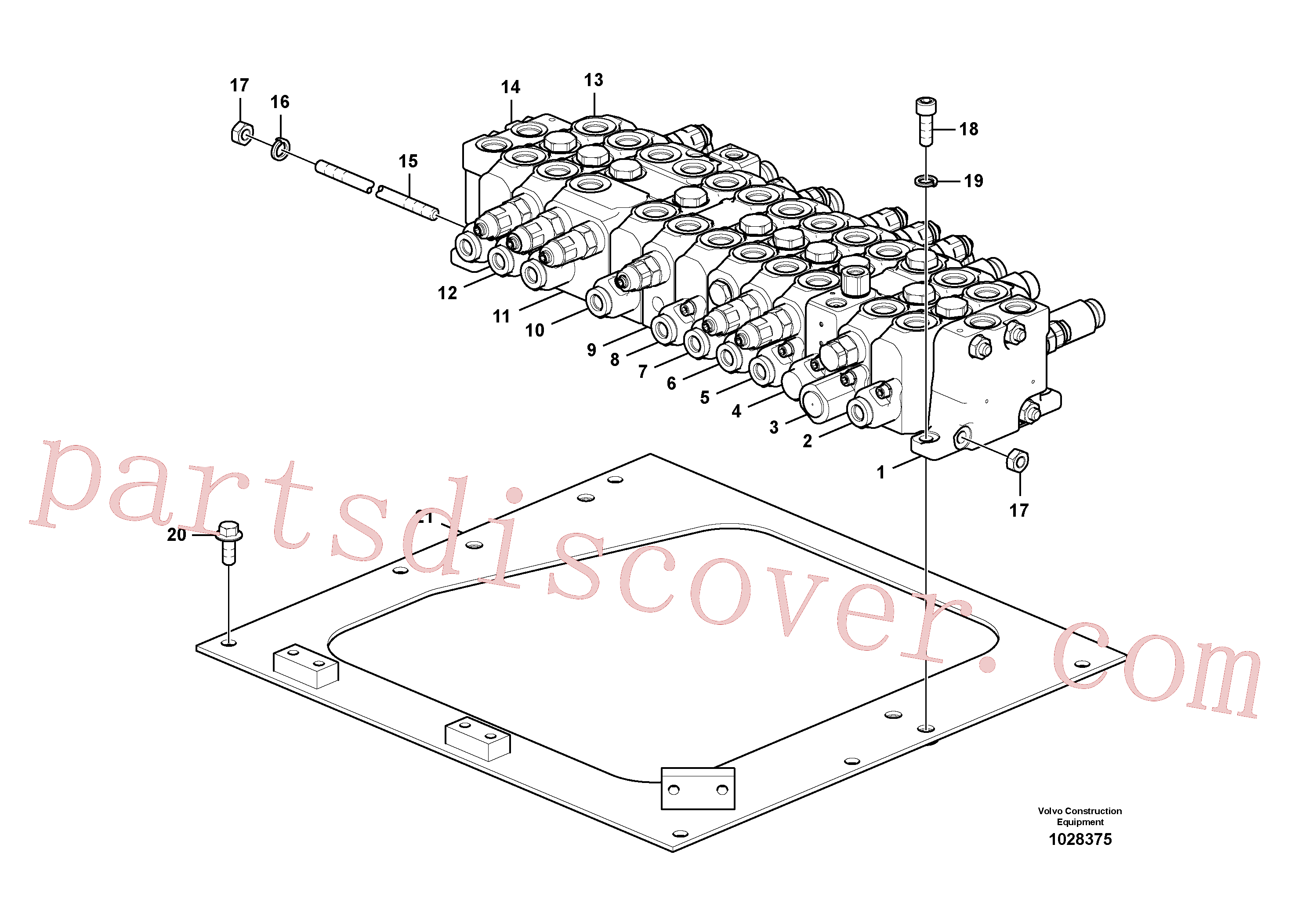 VOE14587103 for Volvo Control valve with fitting parts.(1028375 assembly)