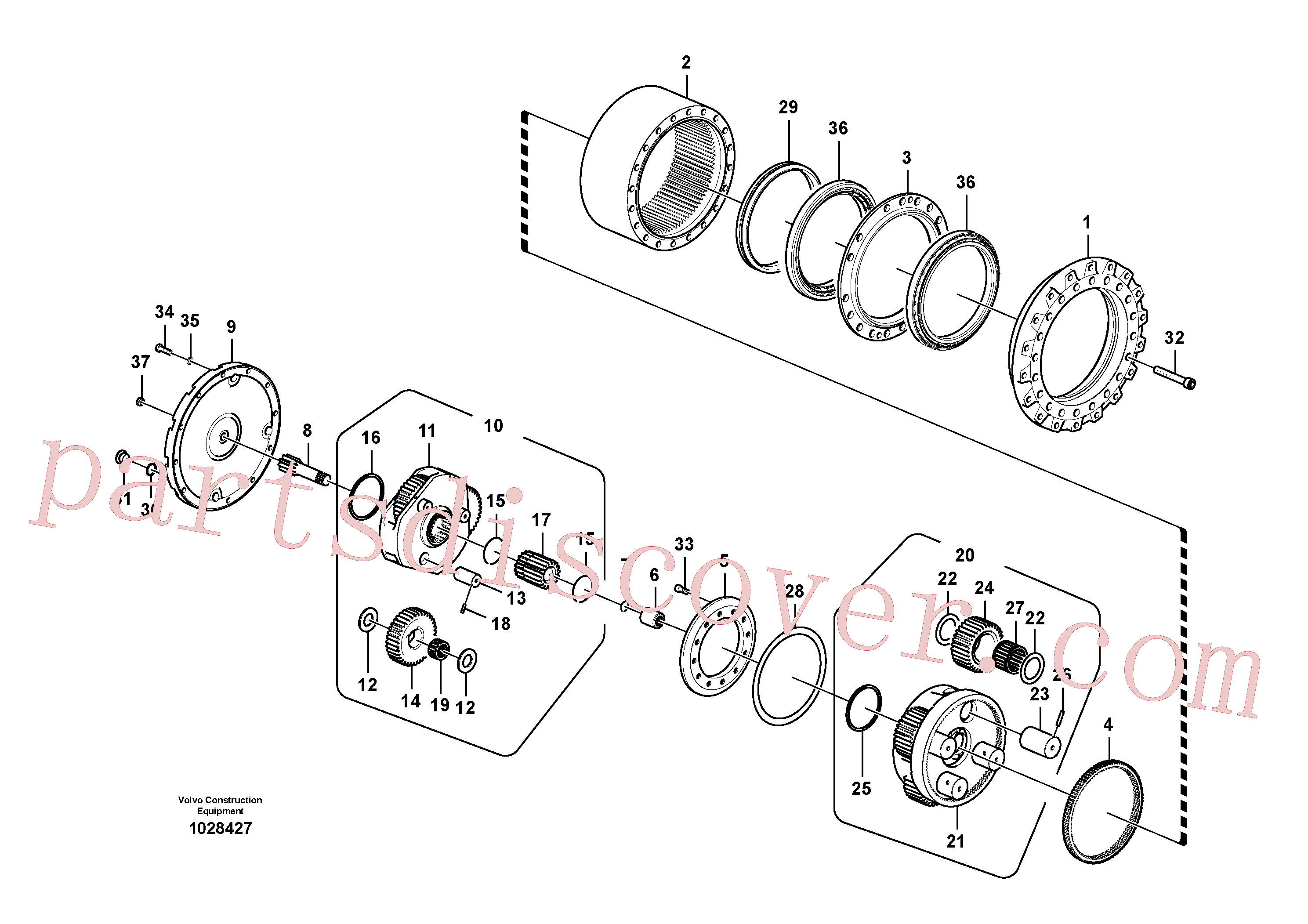 VOE14556703 for Volvo Travel gearbox(1028427 assembly)