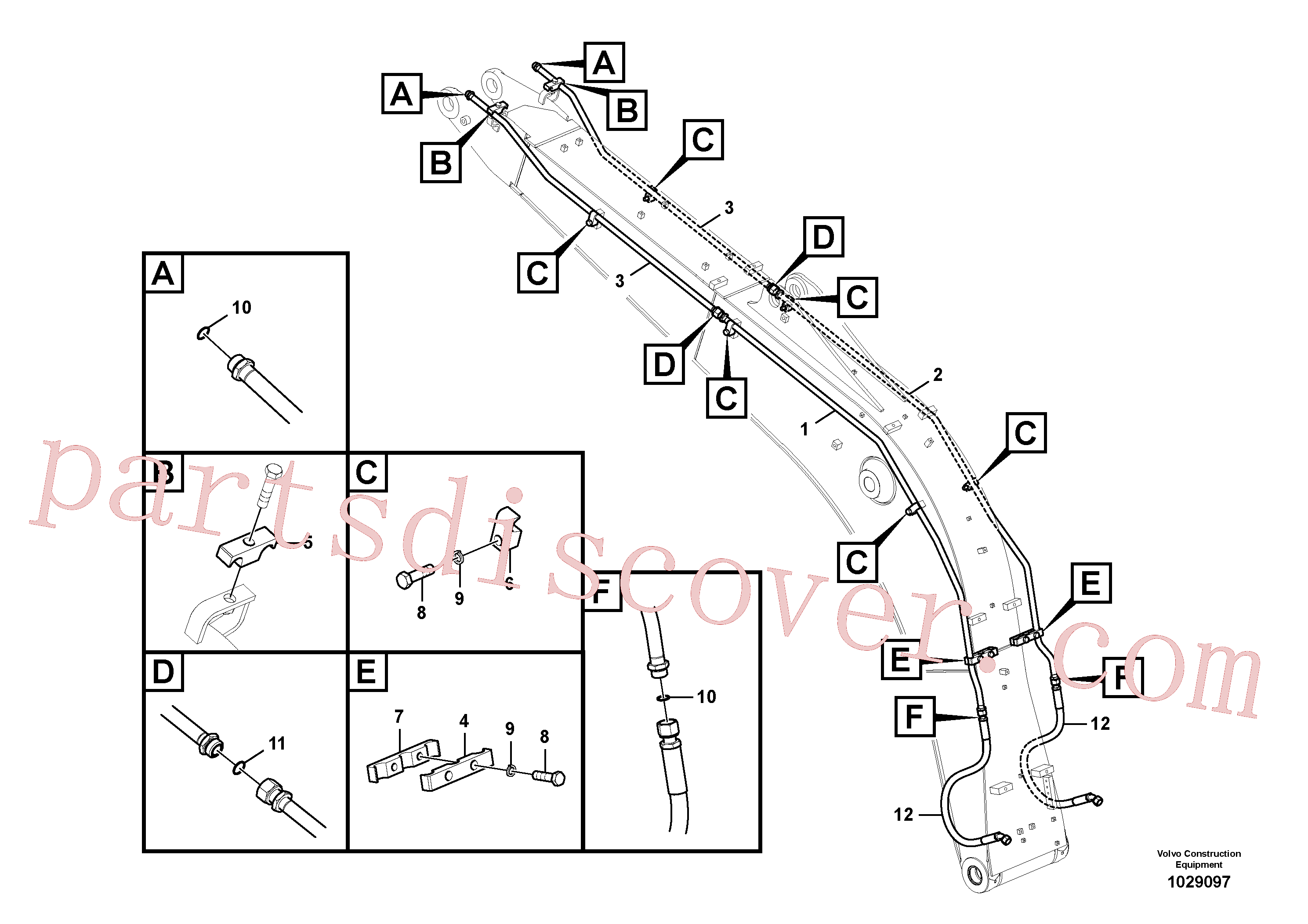 VOE14677332 for Volvo Working hydraulic, hammer and shear for boom(1029097 assembly)