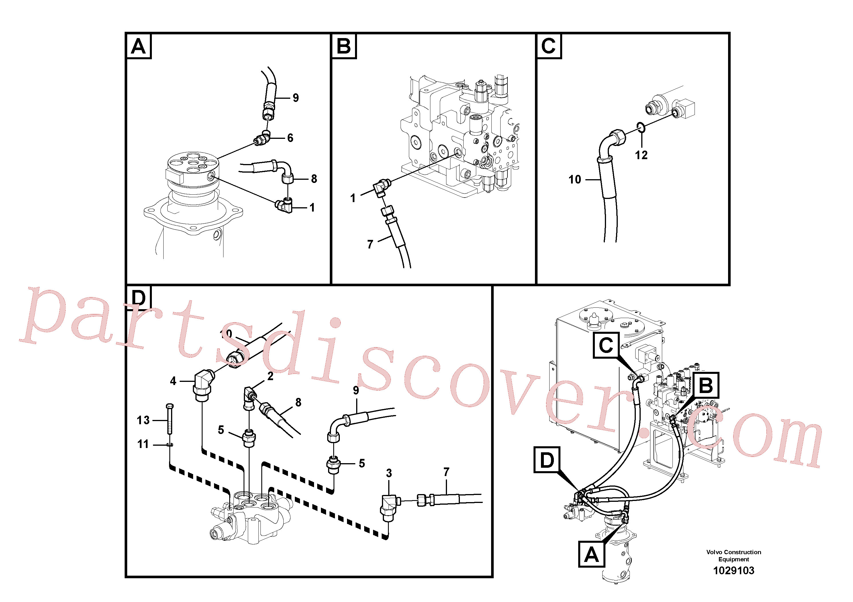VOE983257 for Volvo Working hydraulic, dozer blade(1029103 assembly)