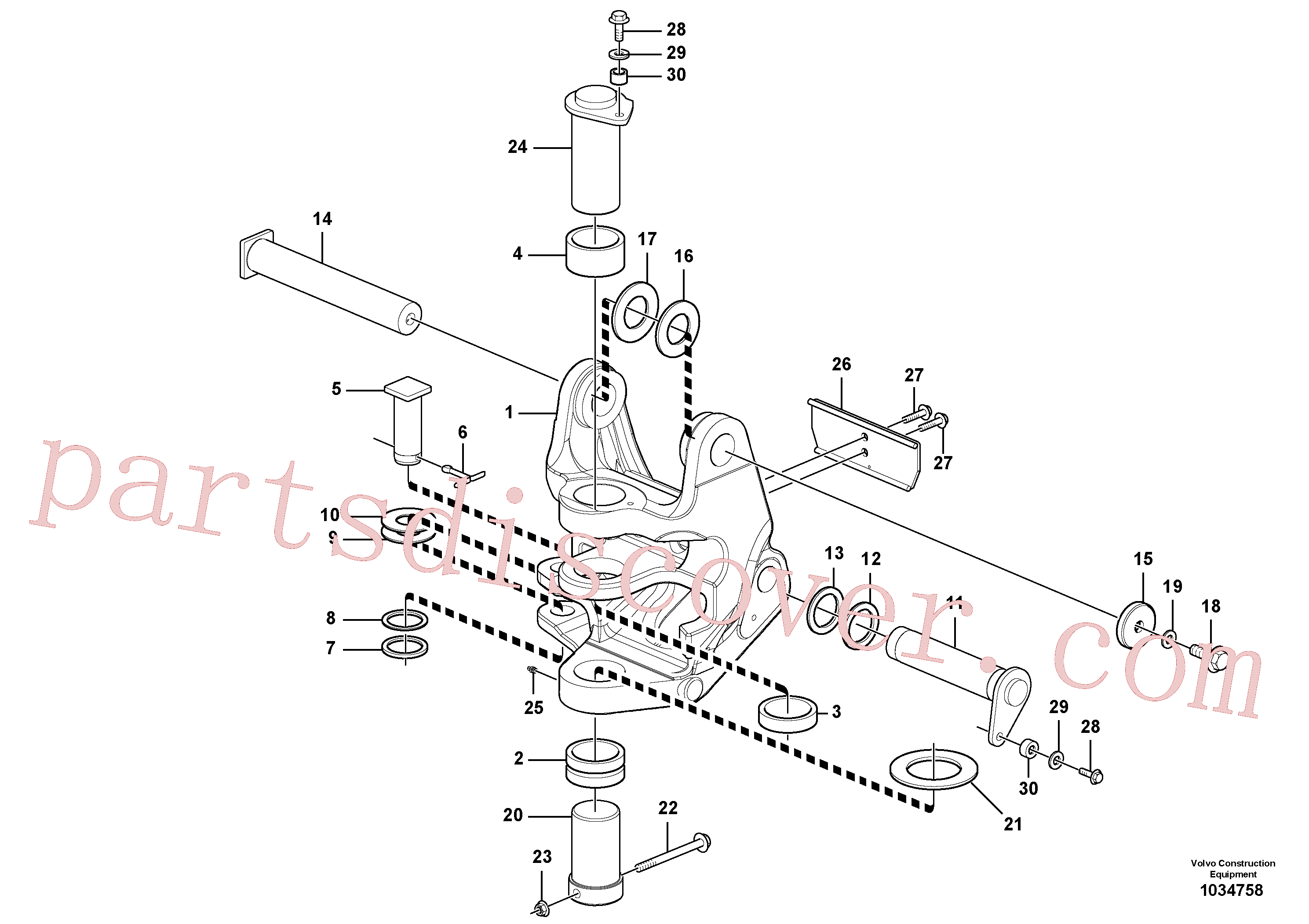 VOE15625513 for Volvo Pivot pin(1034758 assembly)