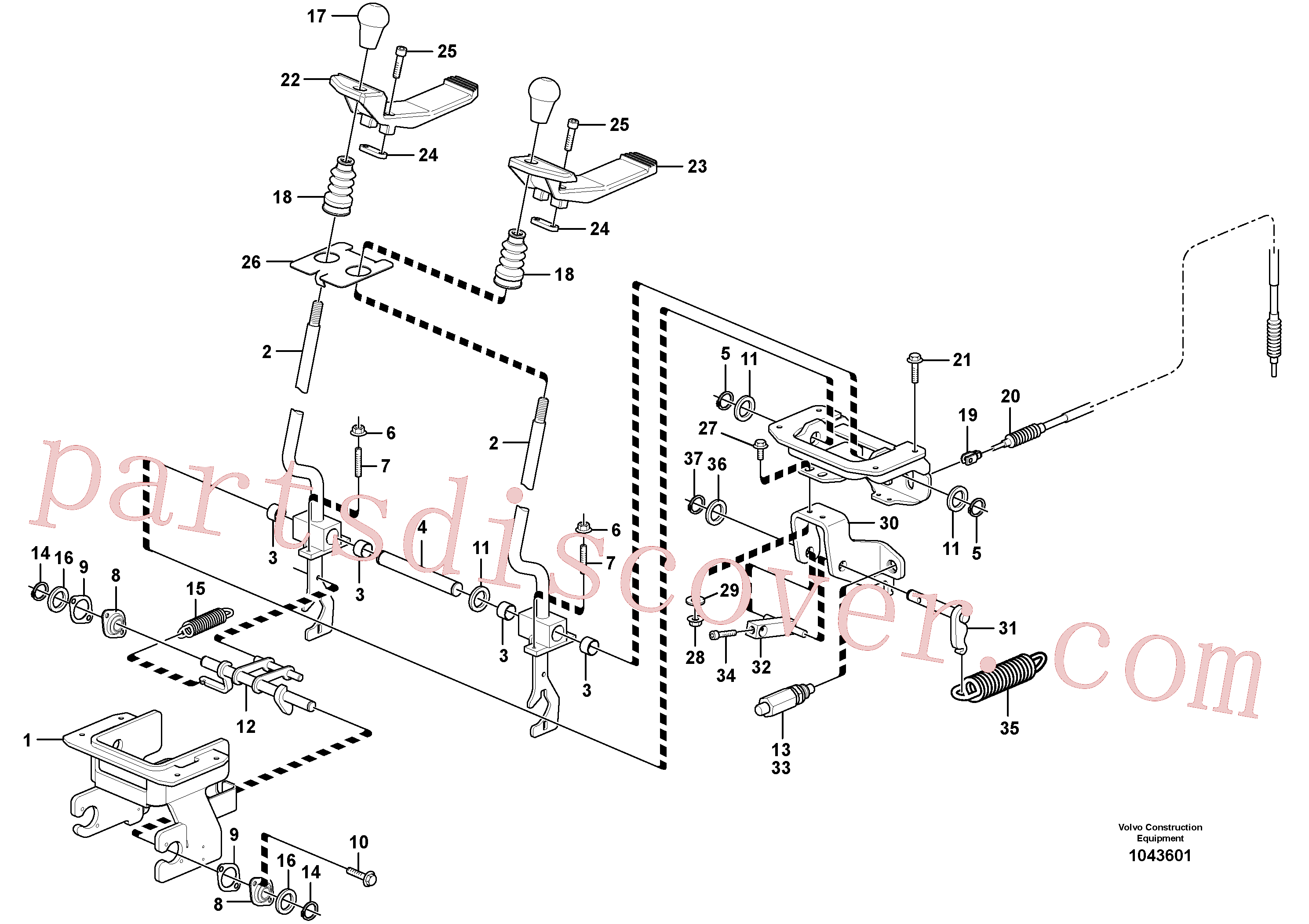 VOE11802684 for Volvo Control levers : travelling(1043601 assembly)