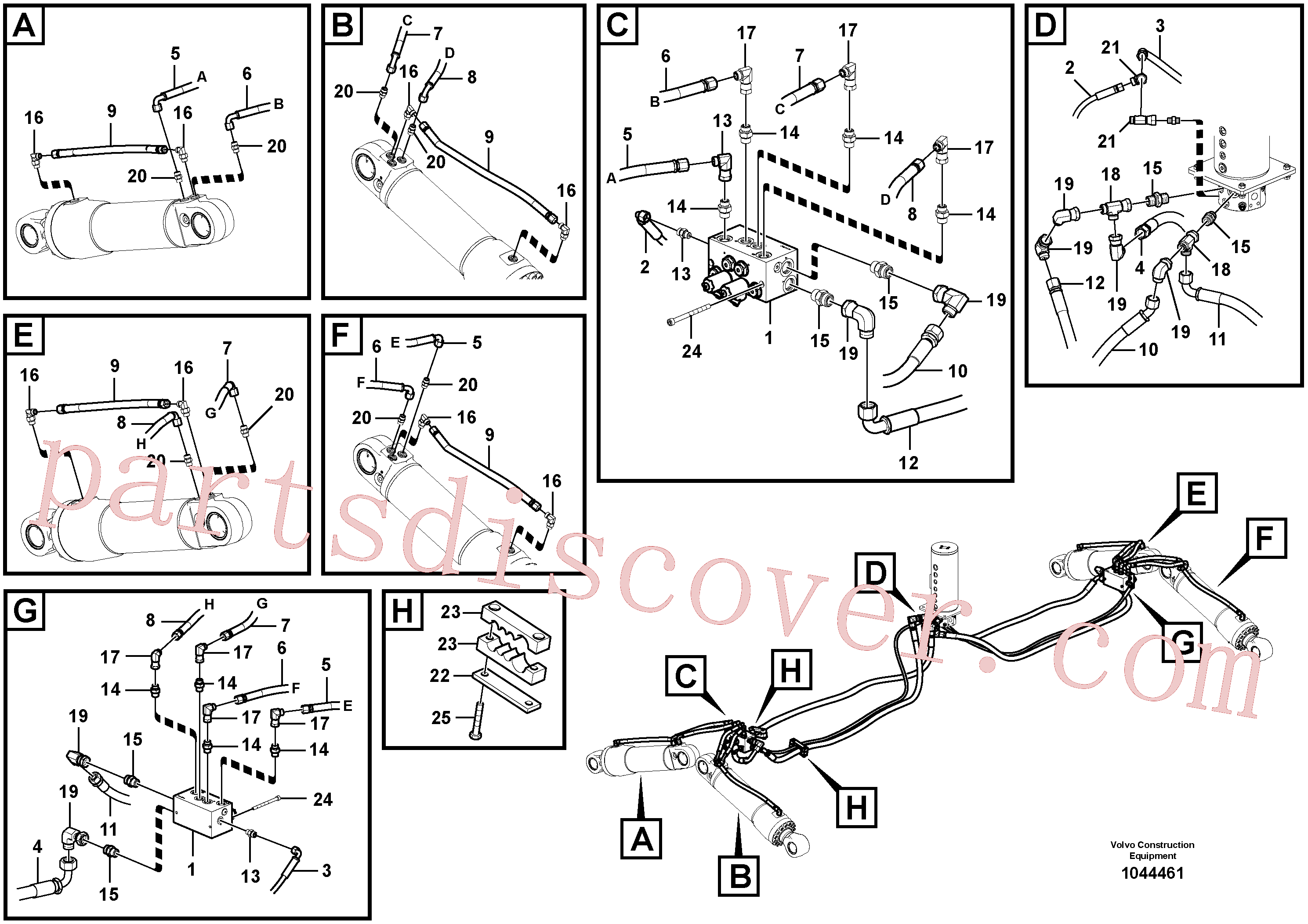ZM2811421 for Volvo Working hydraulics, front and rear outrigger(1044461 assembly)