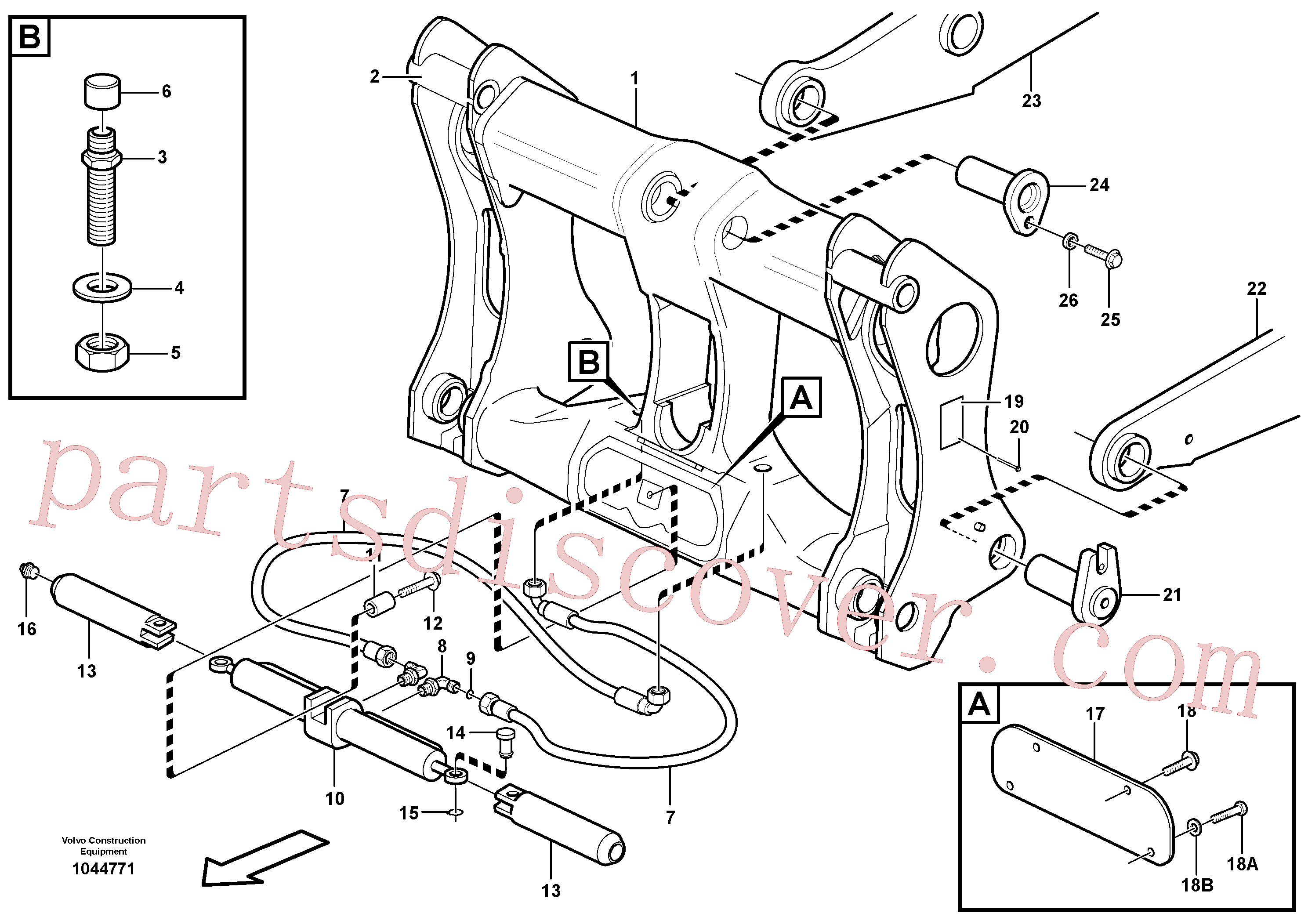 VOE955337 for Volvo Hydraulic attachment bracket.(1044771 assembly)