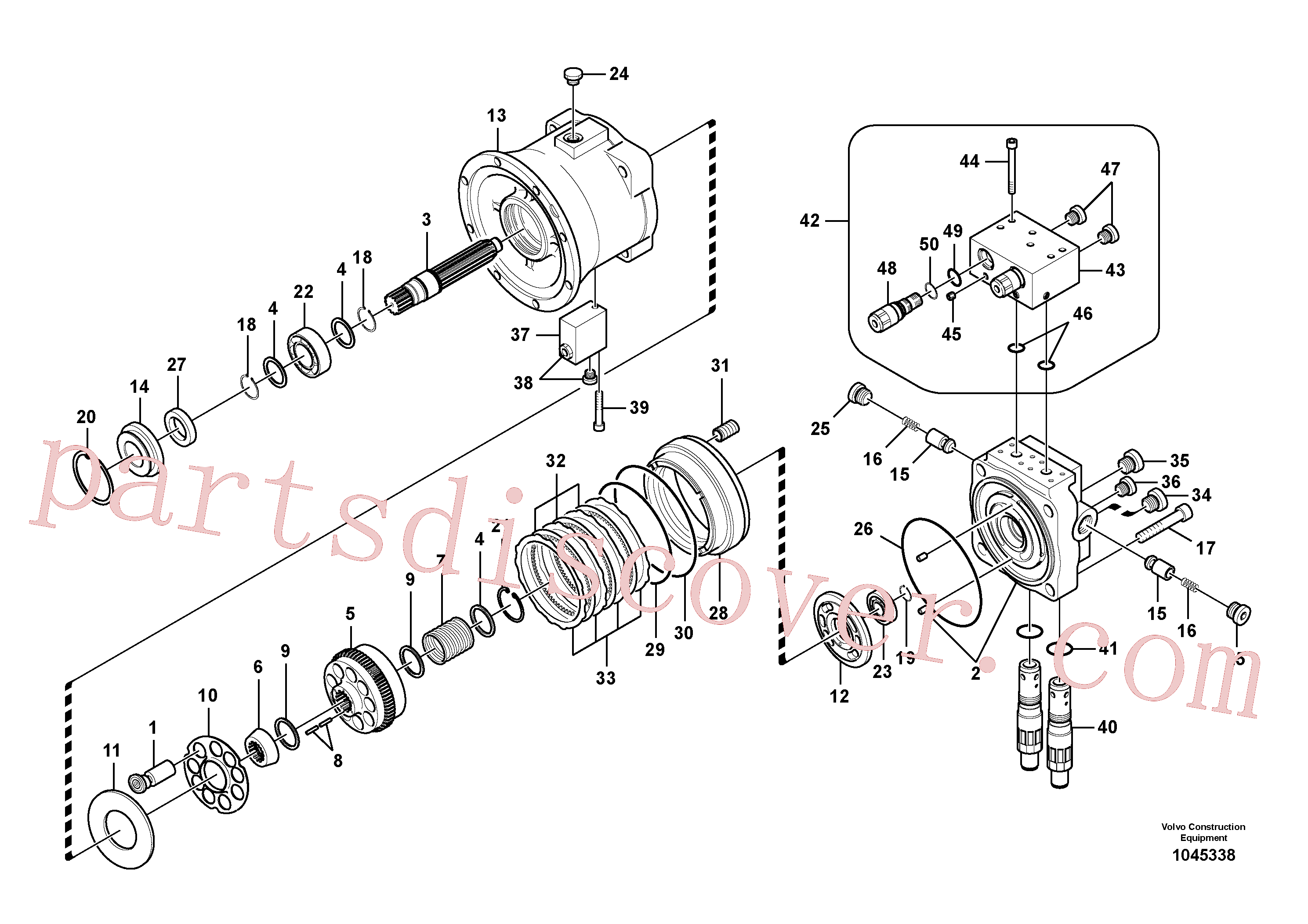 SA9566-10200 for Volvo Swing motor(1045338 assembly)