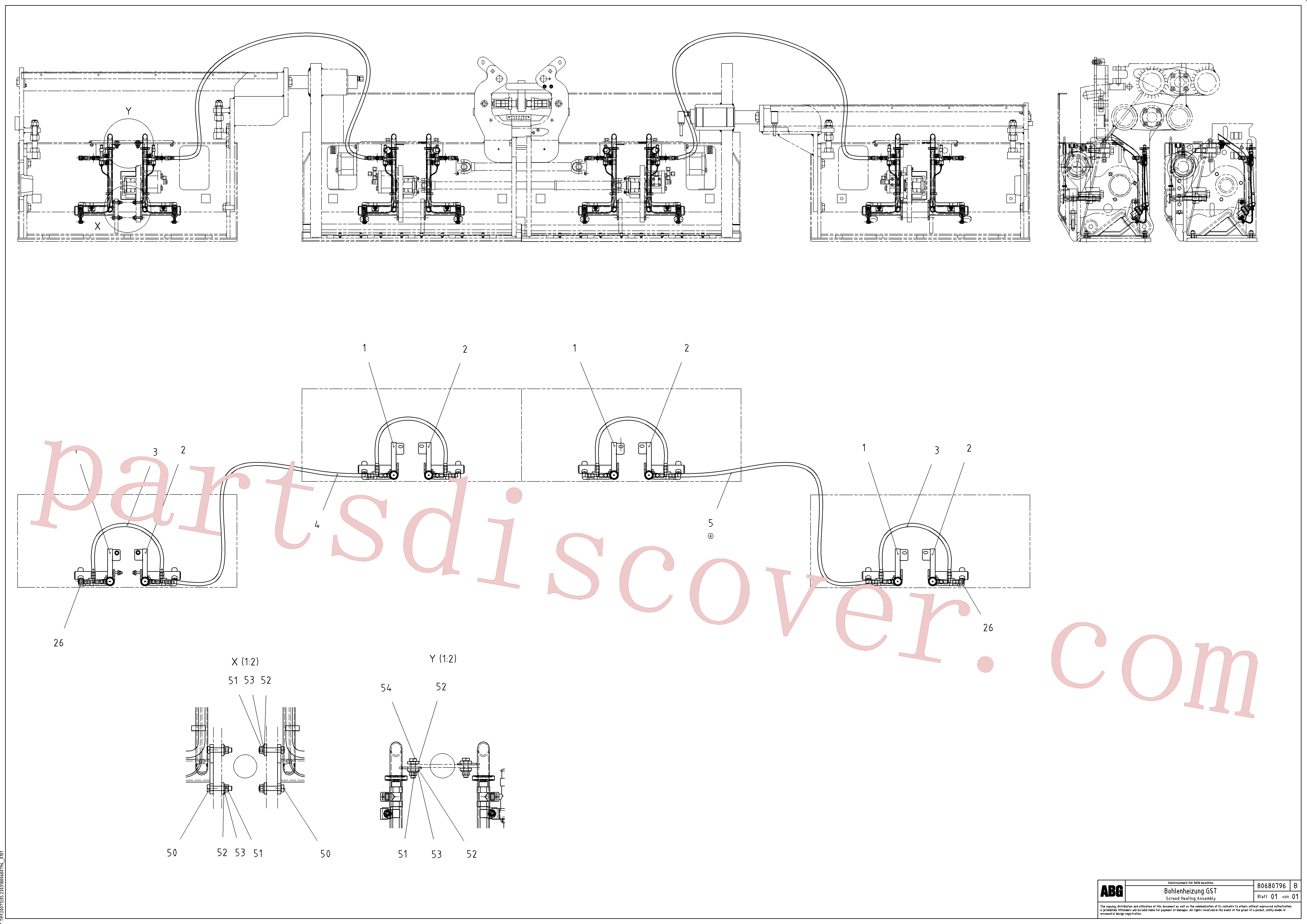 RM87944161 for Volvo Screed heating assembly on basic and extendable screed, Gas heating for basic screed(1047064 assembly)