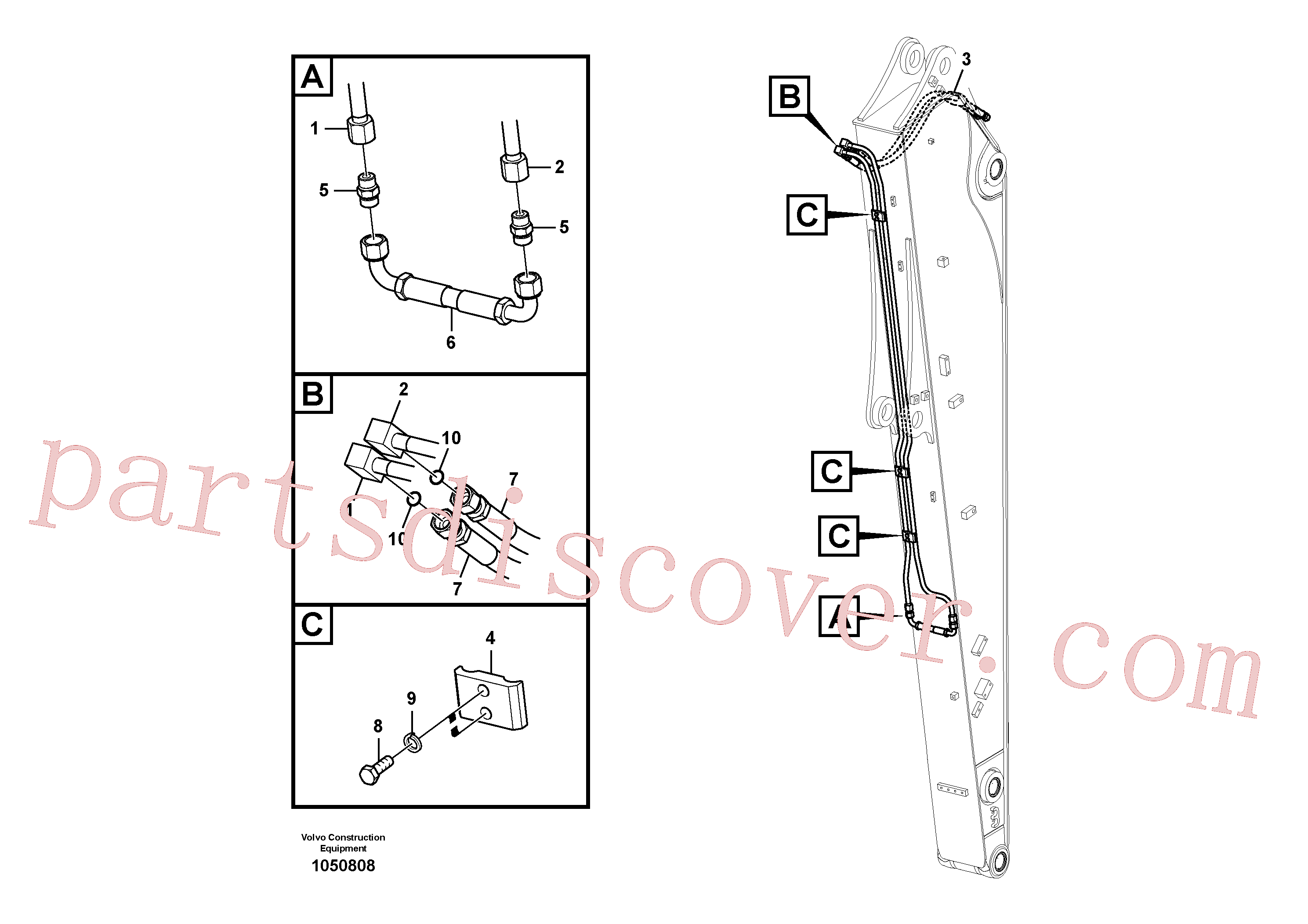 VOE14677409 Pipe for Volvo Excavator spare