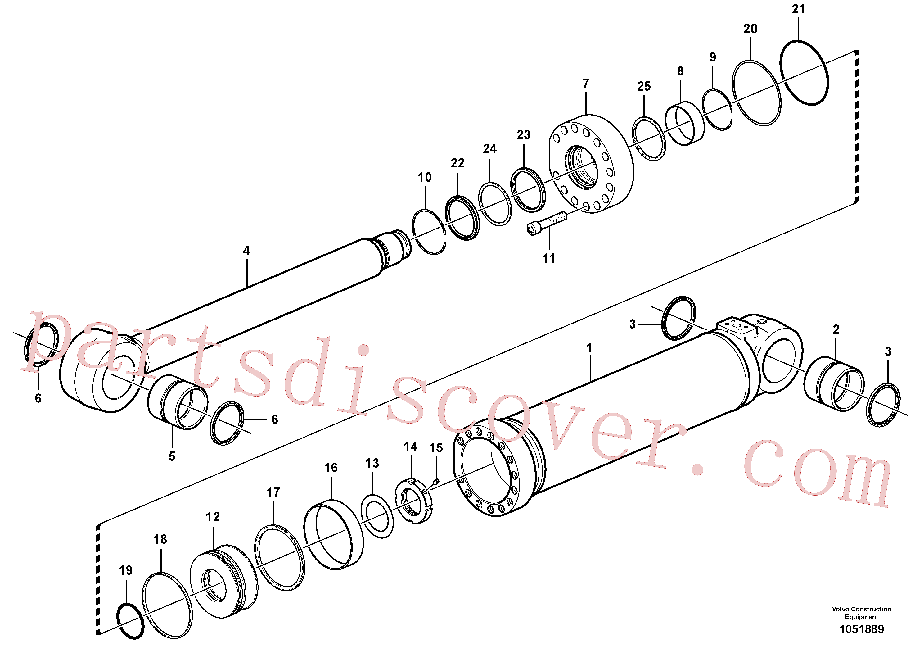 VOE14530667 for Volvo Boom cylinder, adjustable 2nd(1051889 assembly)