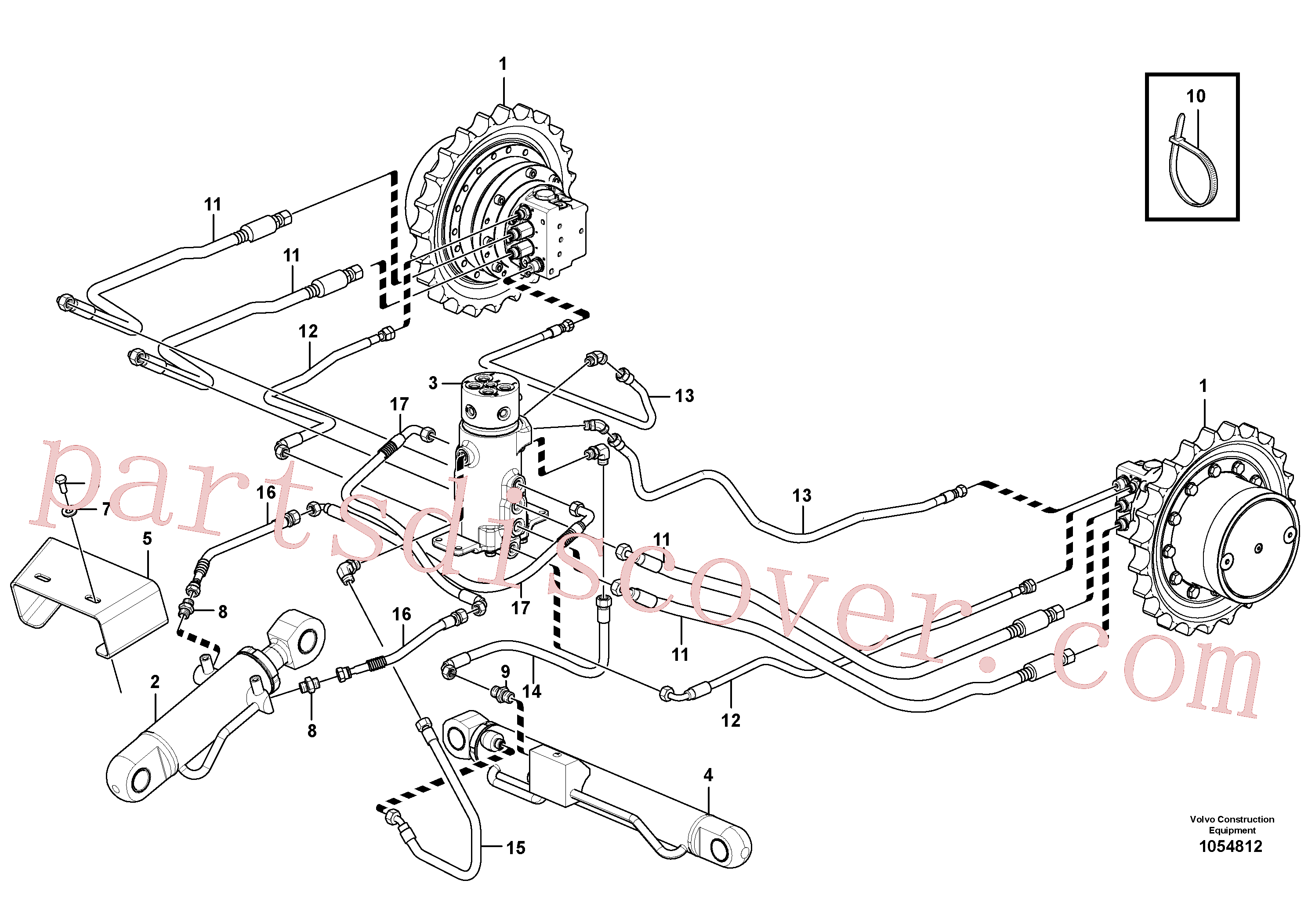 VOE15639391 for Volvo Hydraulic circuit ( lower frame )(1054812 assembly)