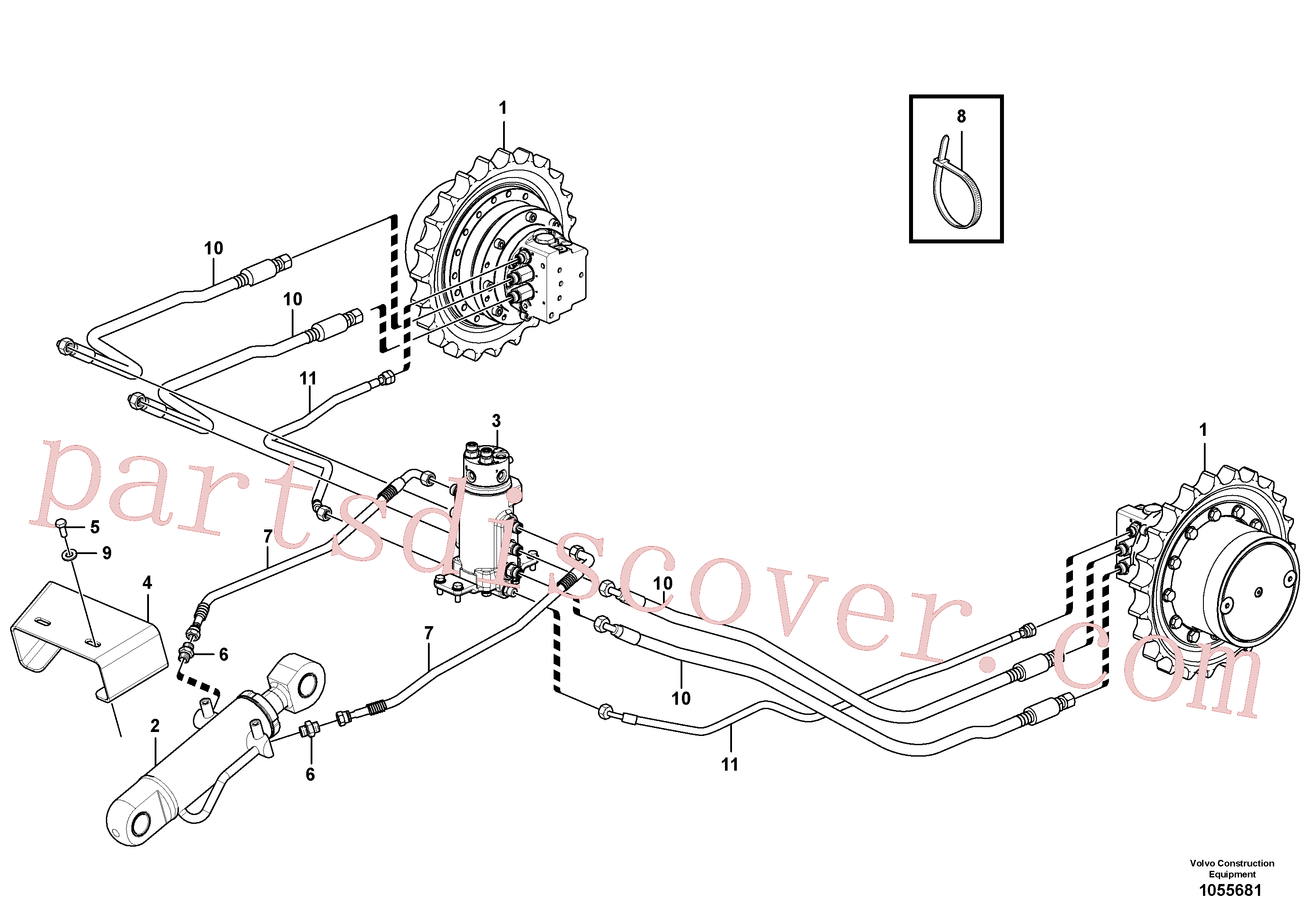VOE15639391 for Volvo Hydraulic circuit ( lower frame )(1055681 assembly)