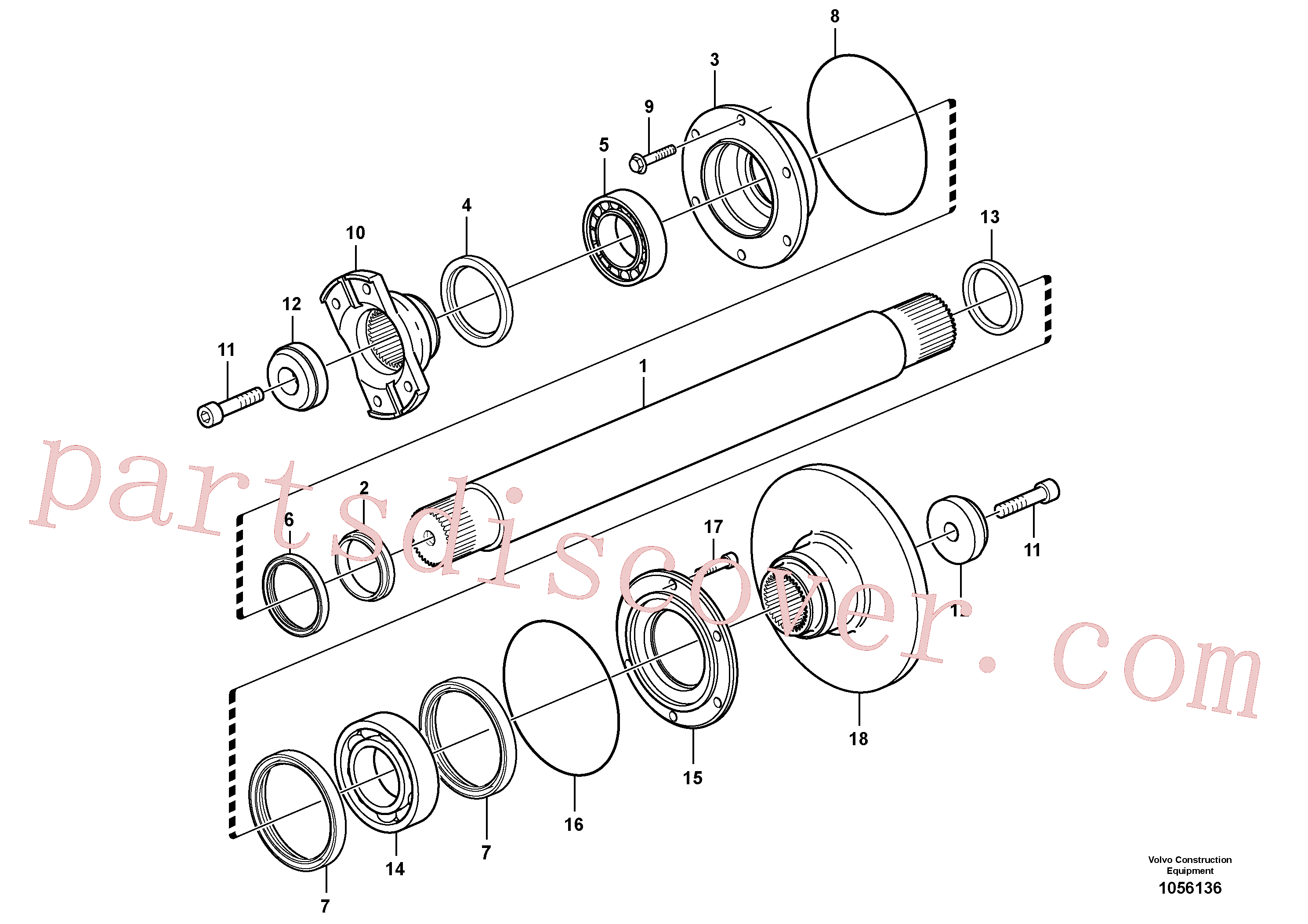 VOE11113070 for Volvo Intermediate shaft(1056136 assembly)