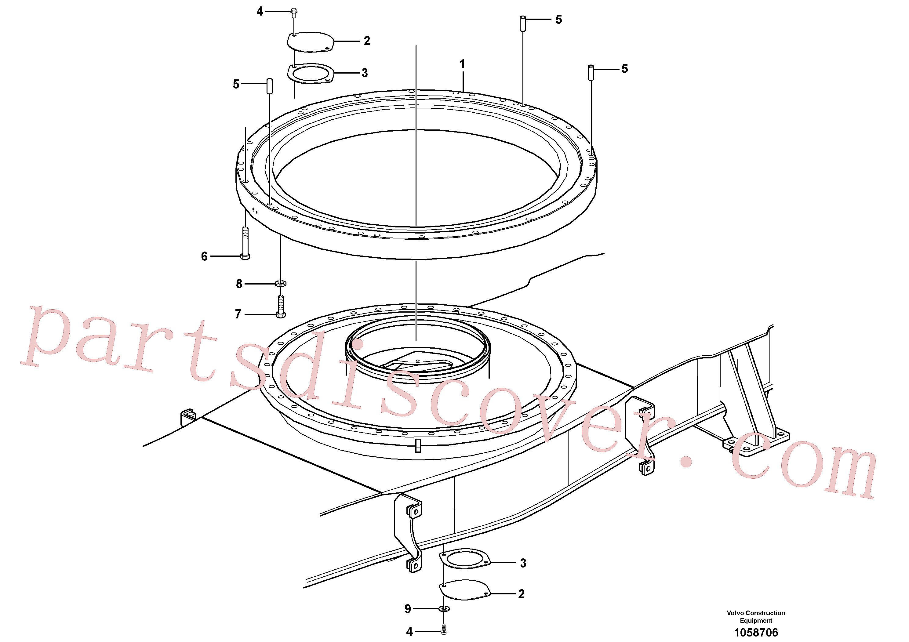 VOE992983 for Volvo Slewing ring attachment(1058706 assembly)