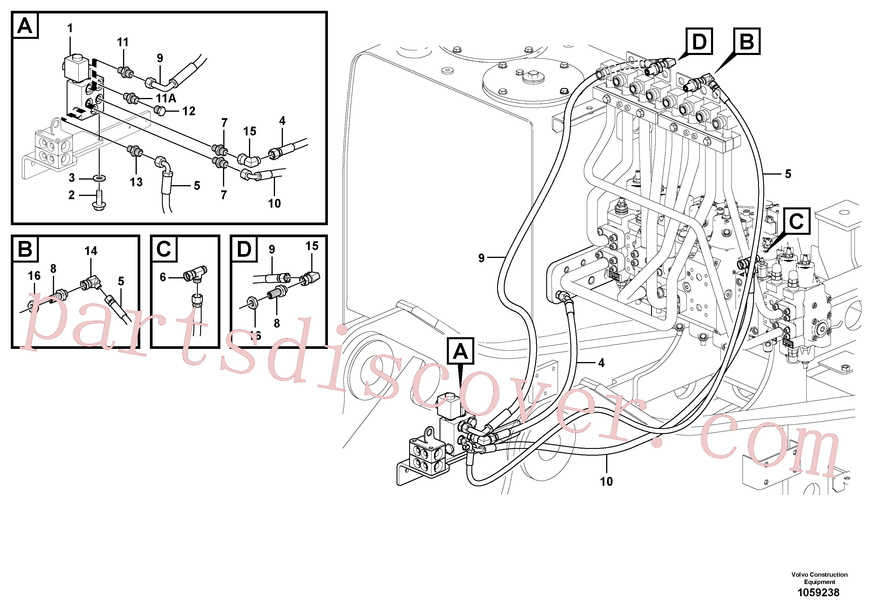 VOE14550173 for Volvo Hydraulic valve.(1059238 assembly)