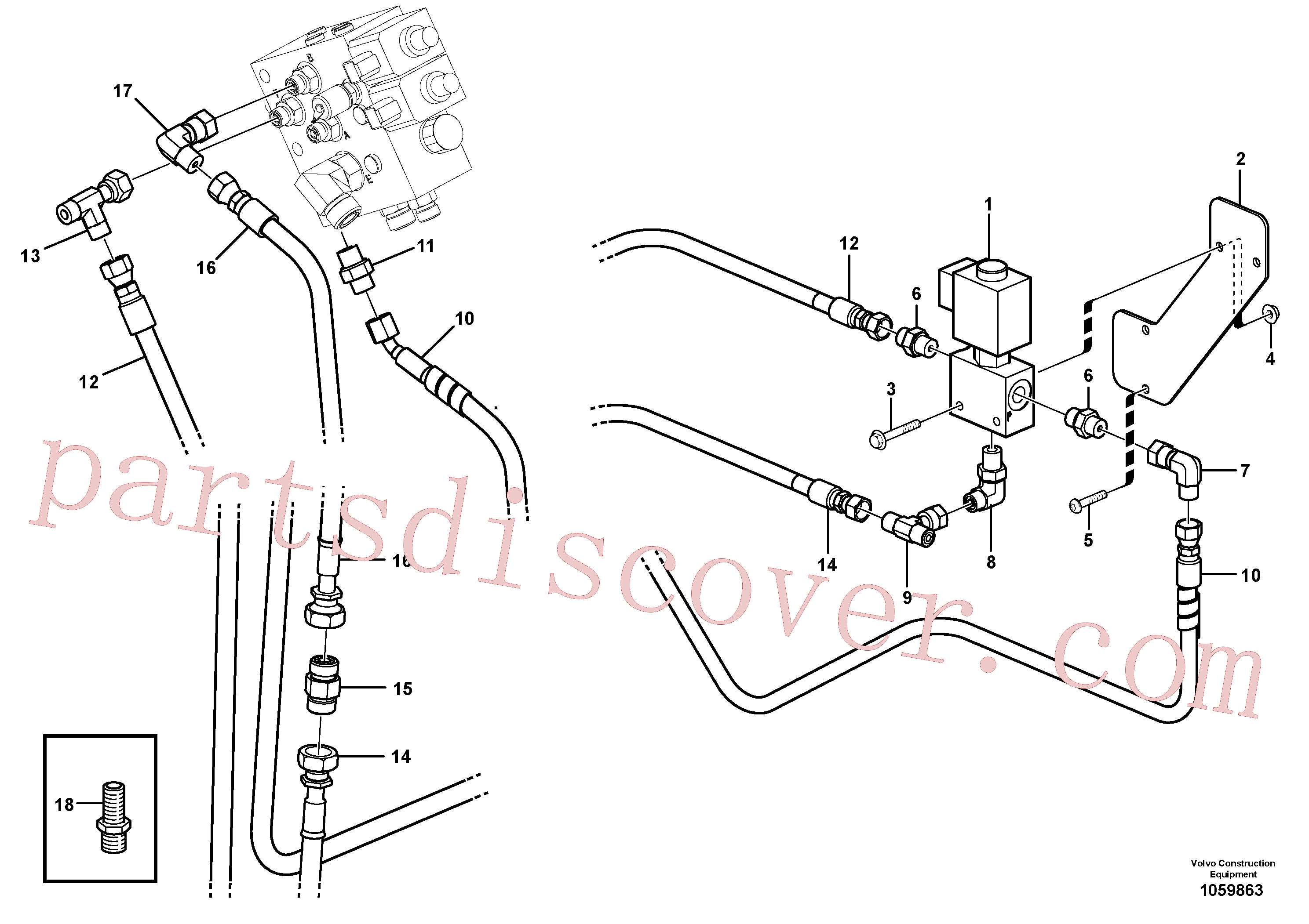 VOE938073 for Volvo Working hydraulic, dozer blade(1059863 assembly)