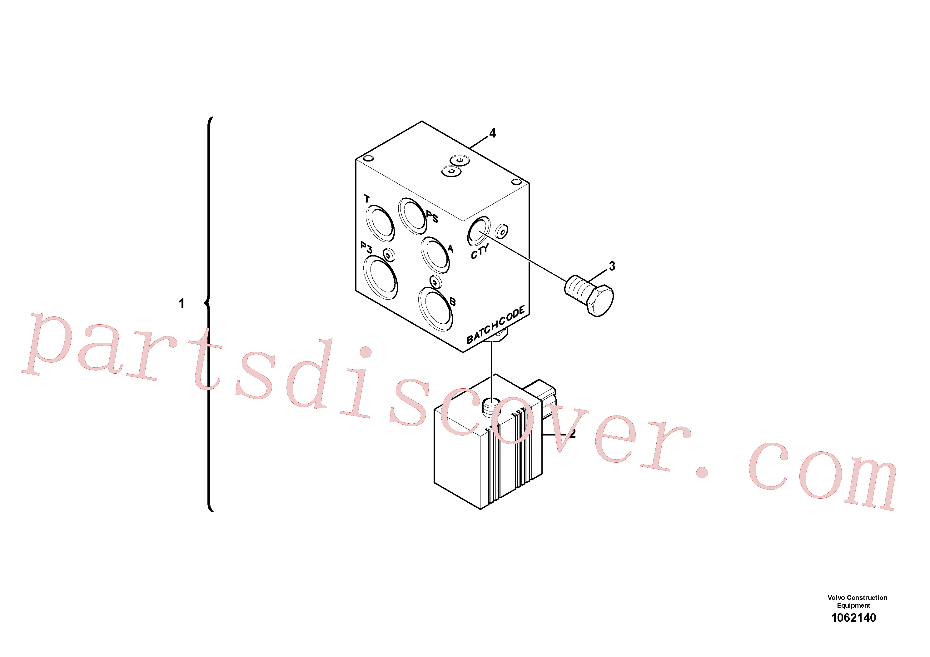 VOE14550173 for Volvo Valve, quickfit(1062140 assembly)