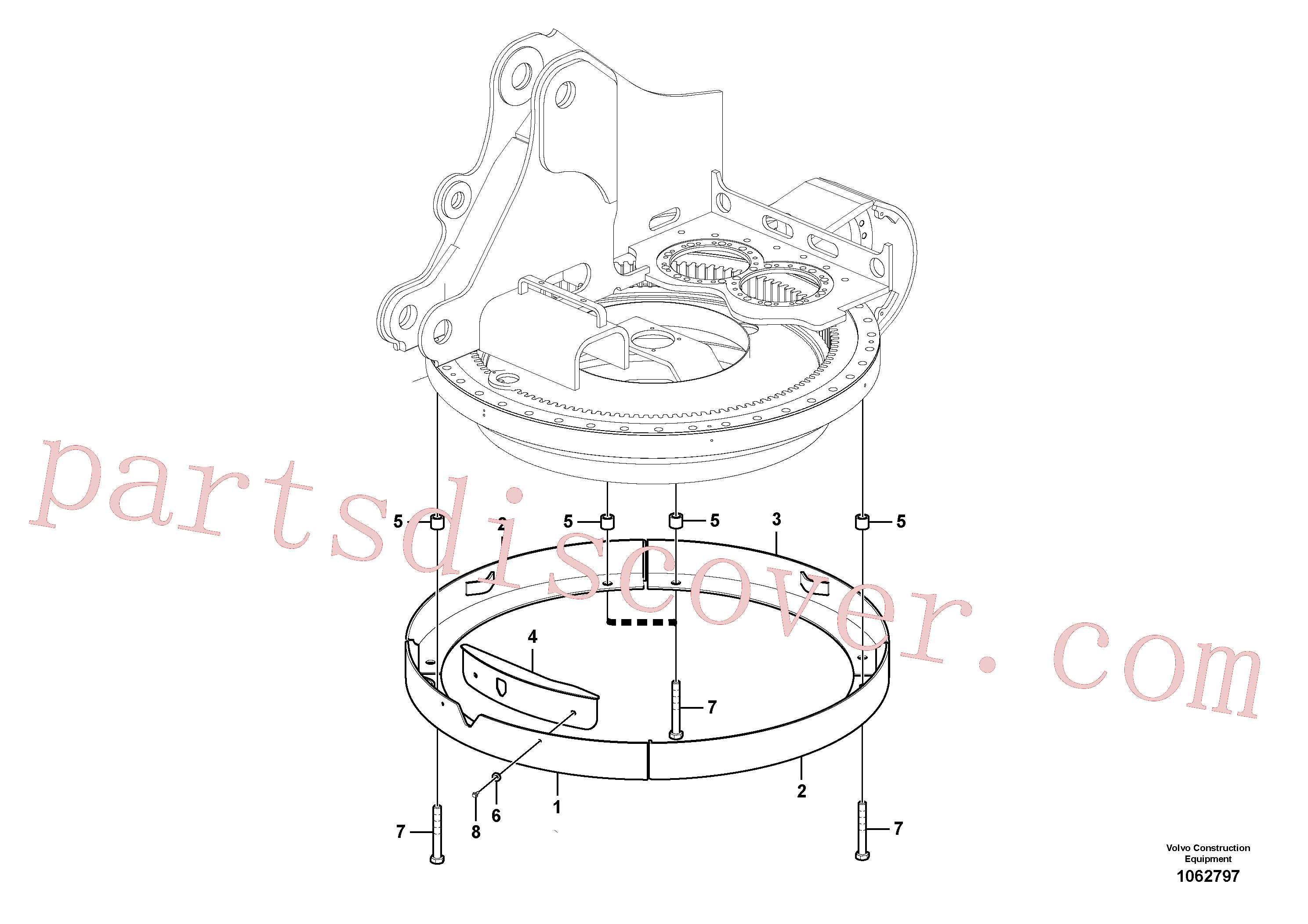 VOE14715141 for Volvo Cover, Swing gear(1062797 assembly)