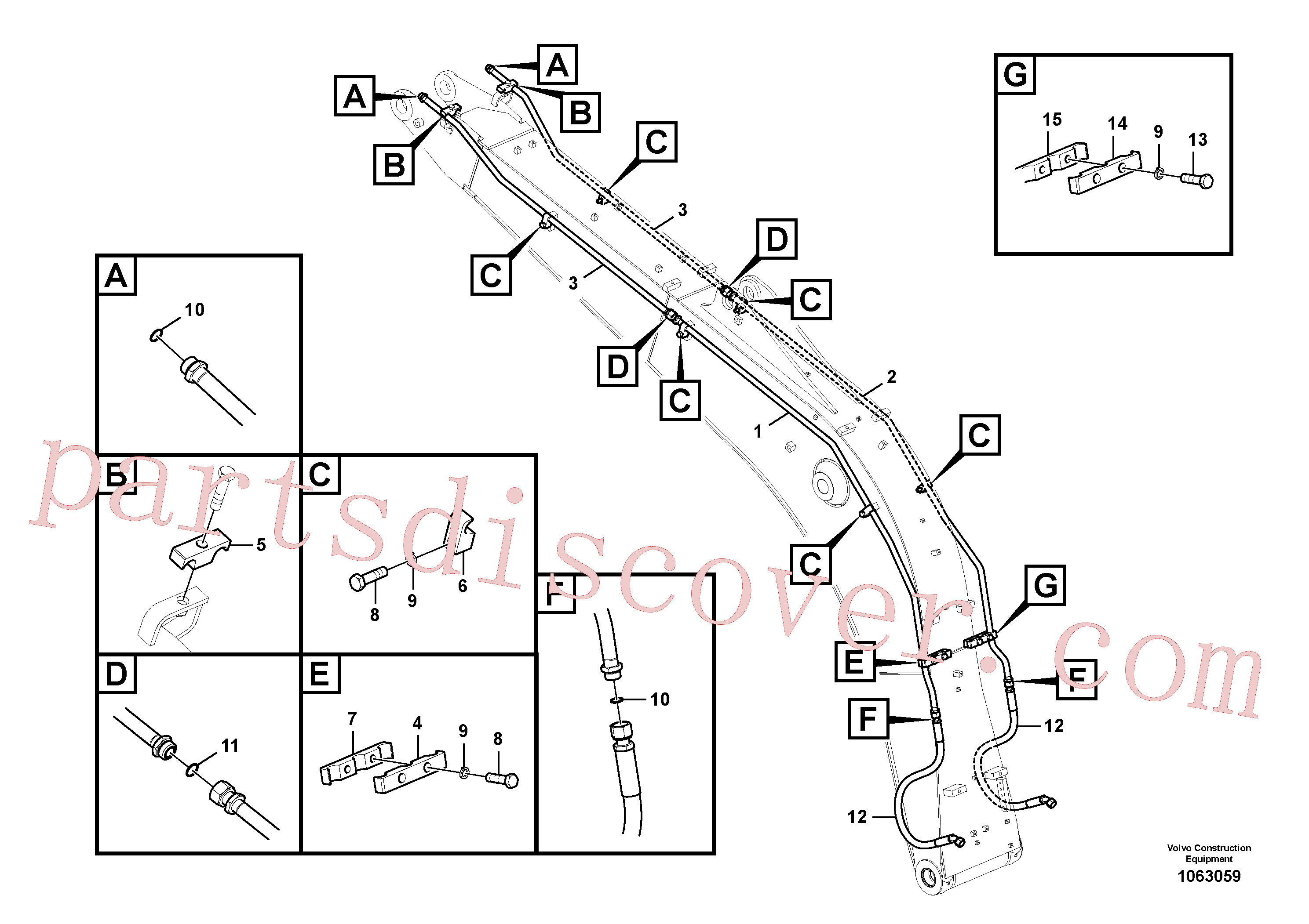 VOE14677332 for Volvo Working hydraulic, hammer and shear for boom(1063059 assembly)