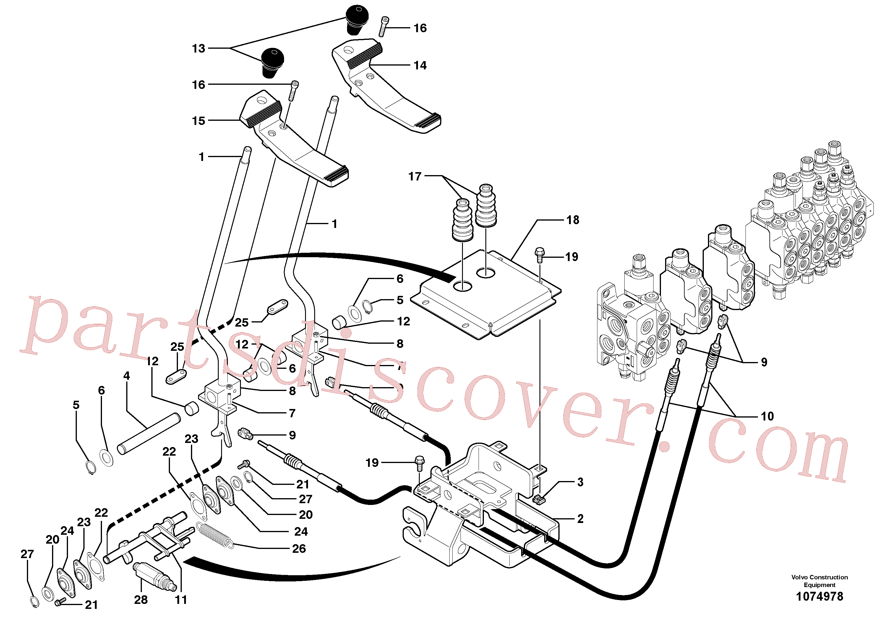 VOE11802684 for Volvo Control levers : travelling(1074978 assembly)