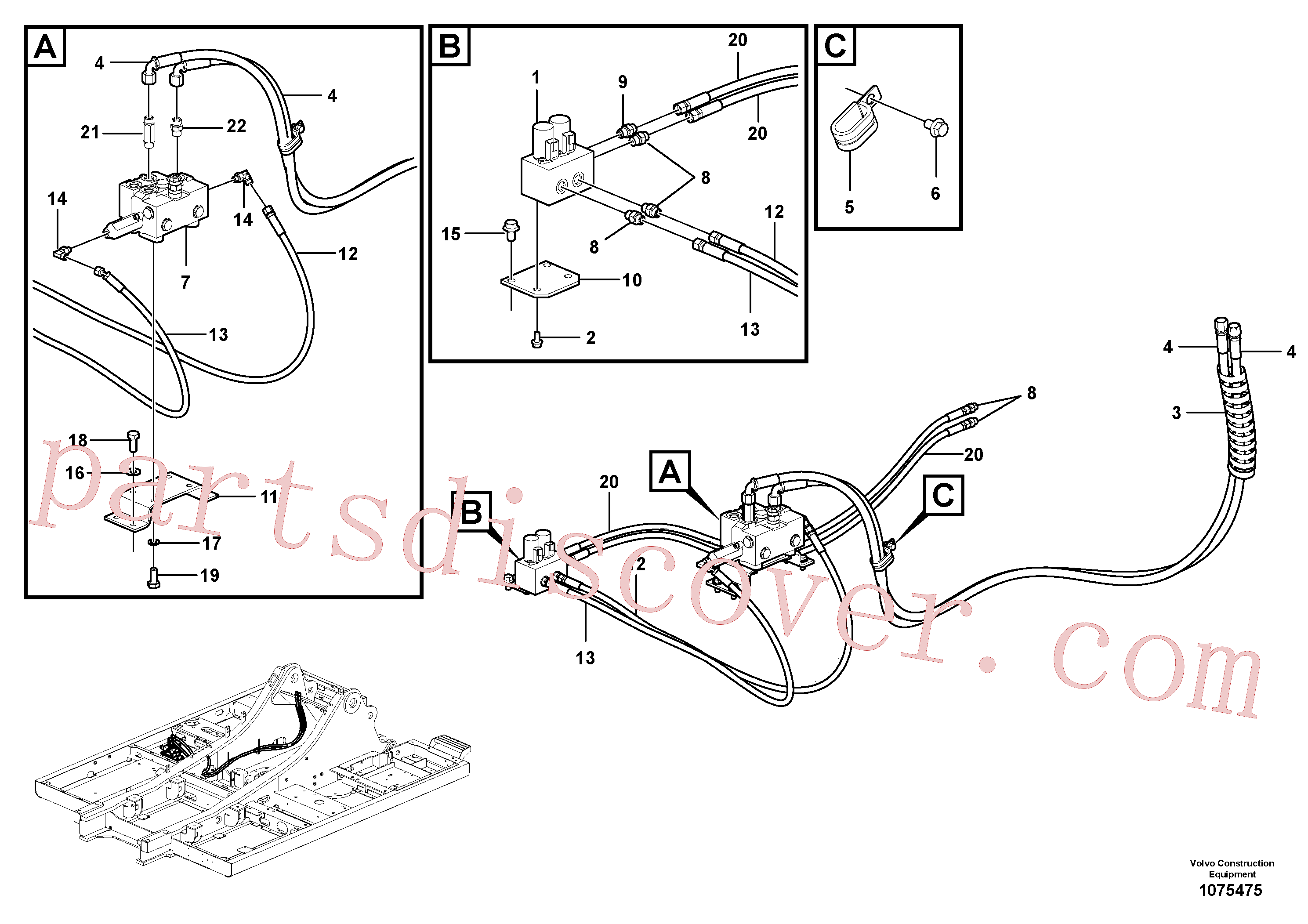 VOE938073 Hose assembly for Volvo Excavator Parts