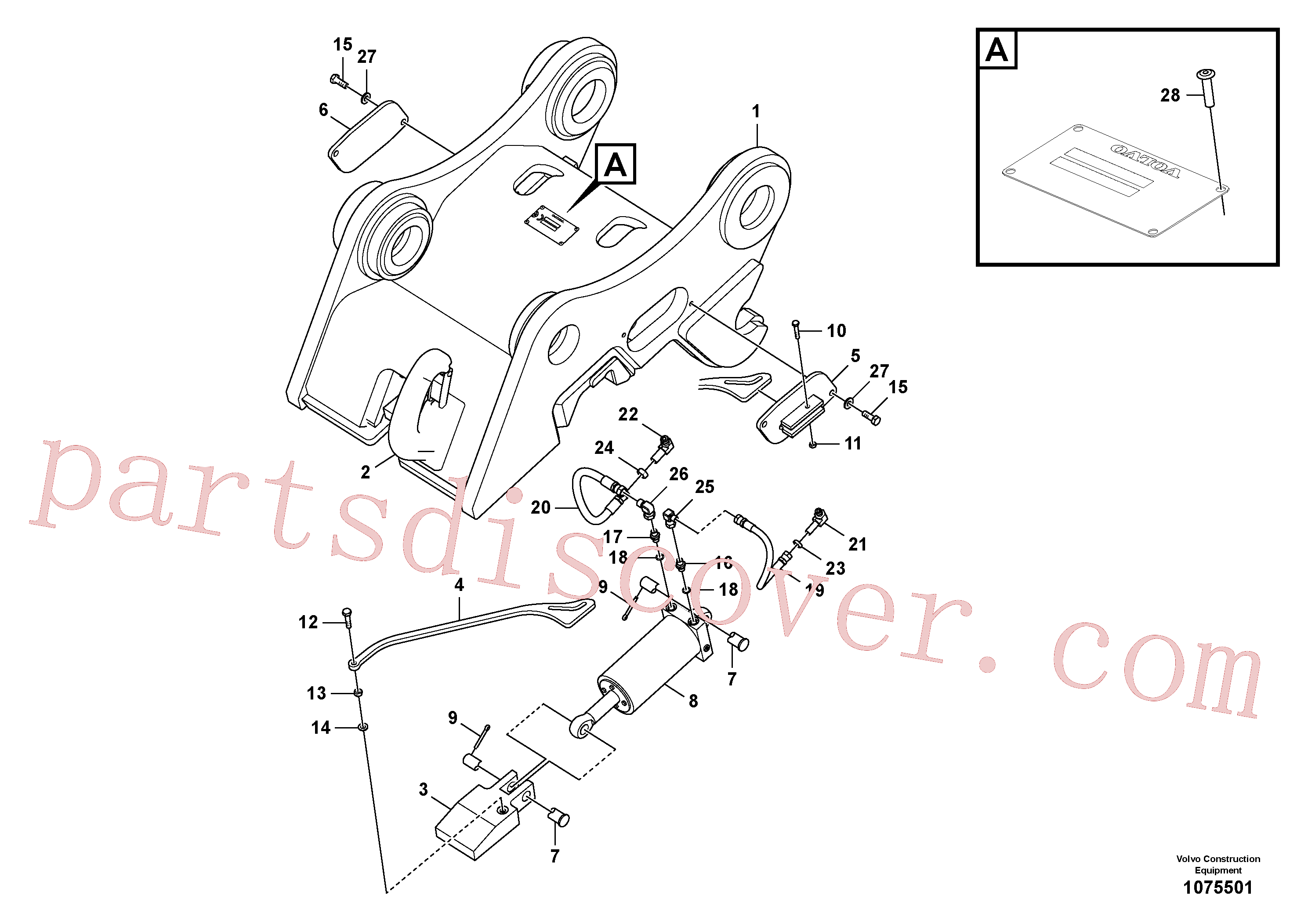 SA9412-12120 for Volvo Attachment bracket, quickfit(1075501 assembly)