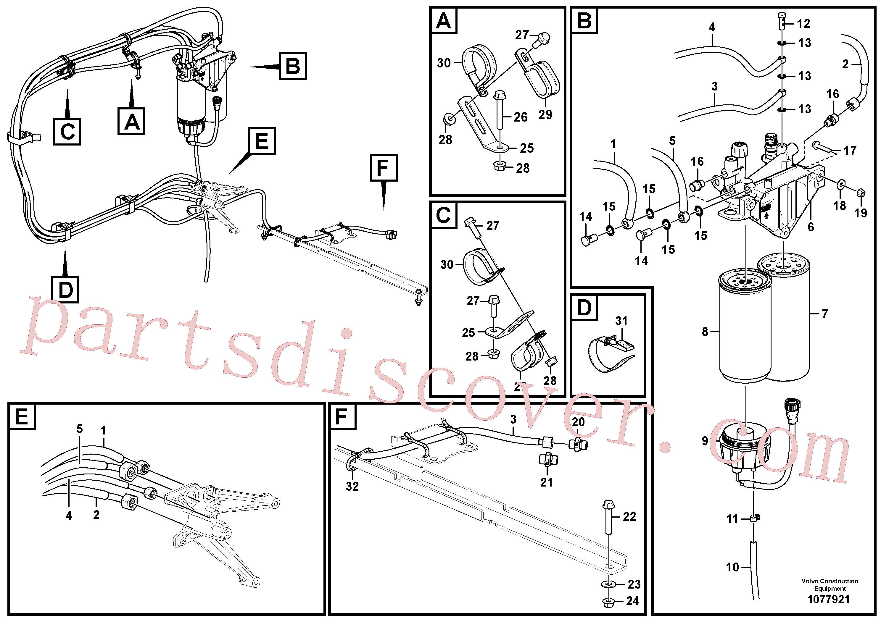VOE13965221 for Volvo Fuel filter(1077921 assembly)
