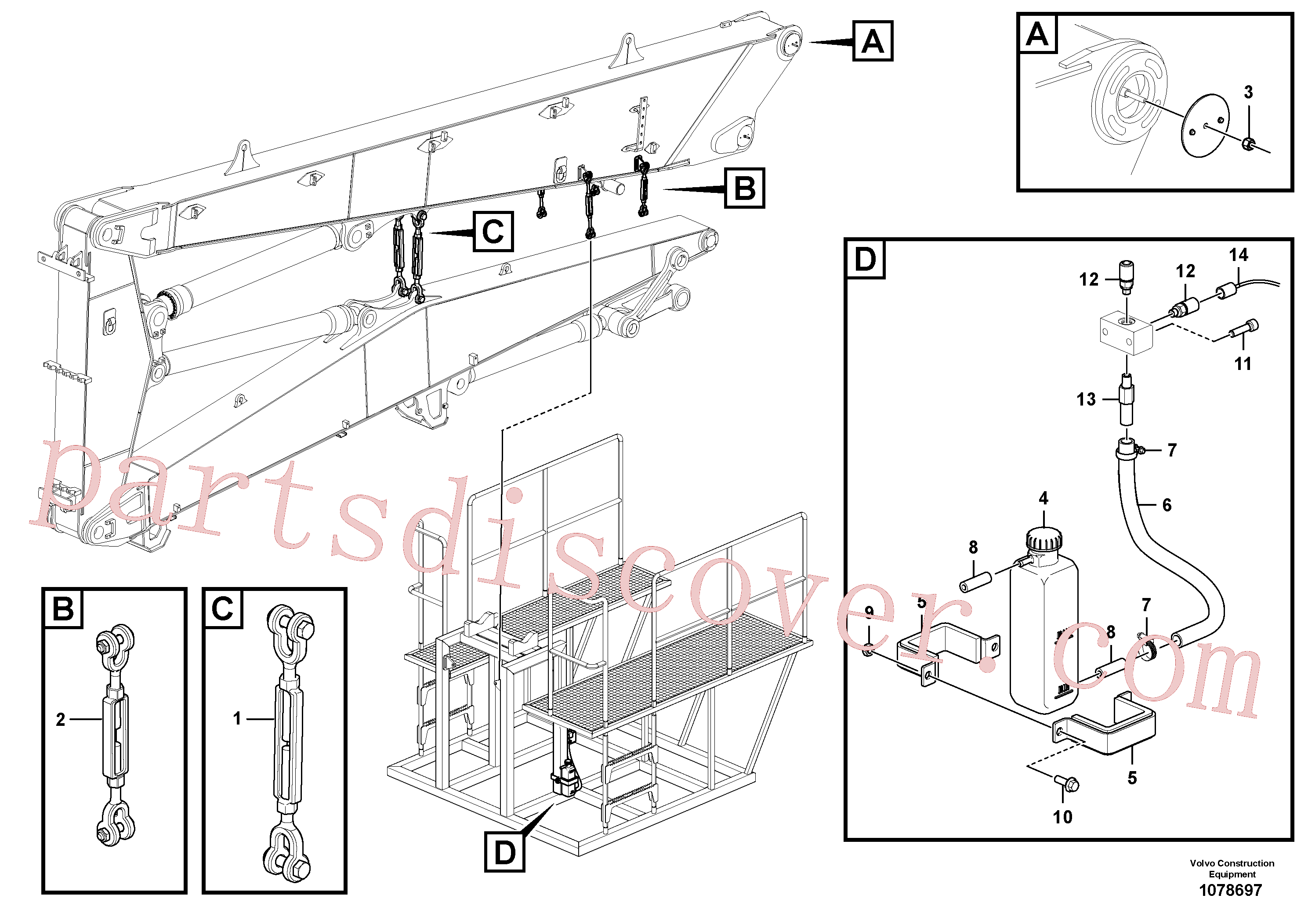 VOE14615371 for Volvo Cradle for demolition boom(1078697 assembly)