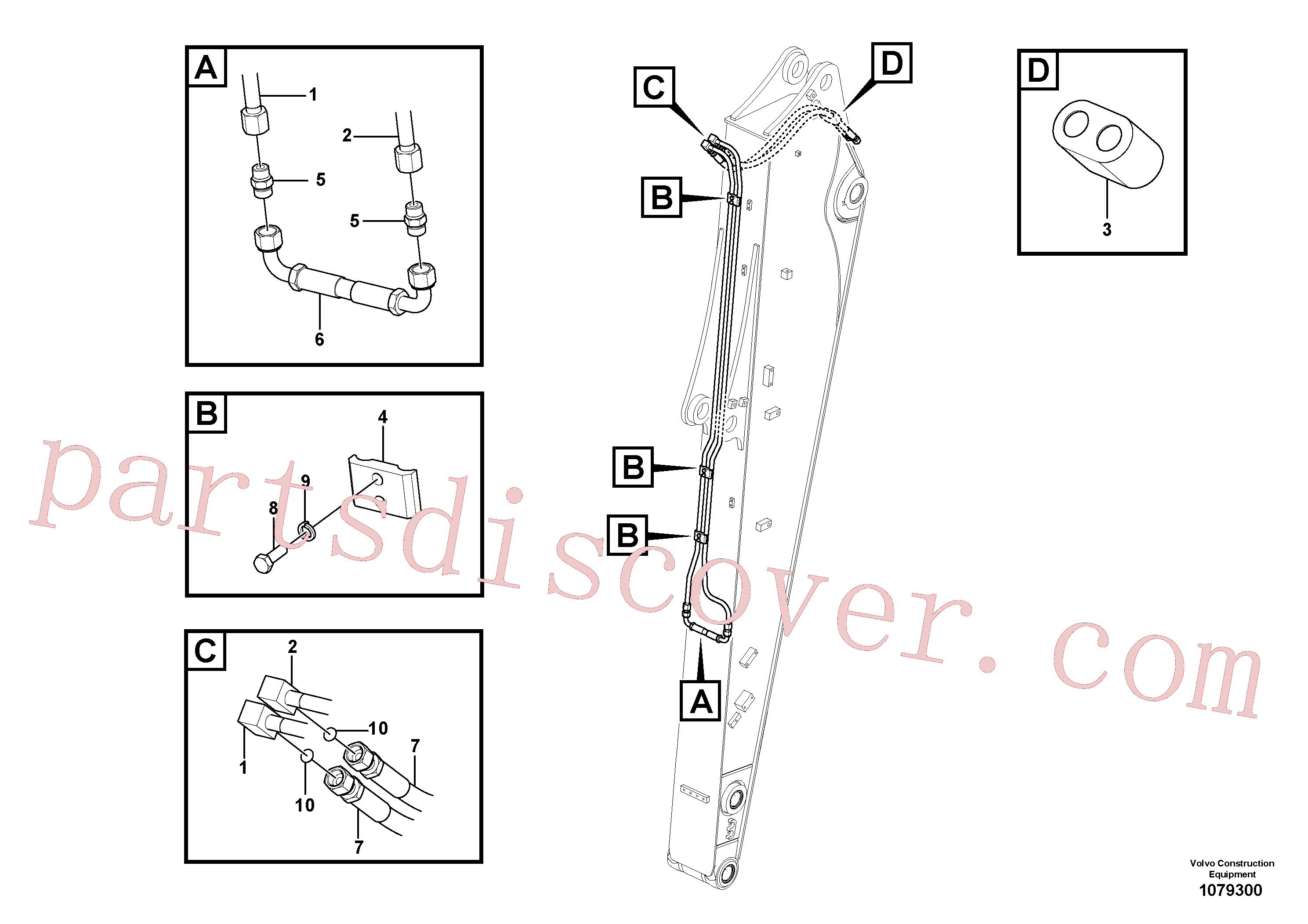 VOE14677409 for Volvo Working hydraulic, slope and rotator on dipper arm(1079300 assembly)
