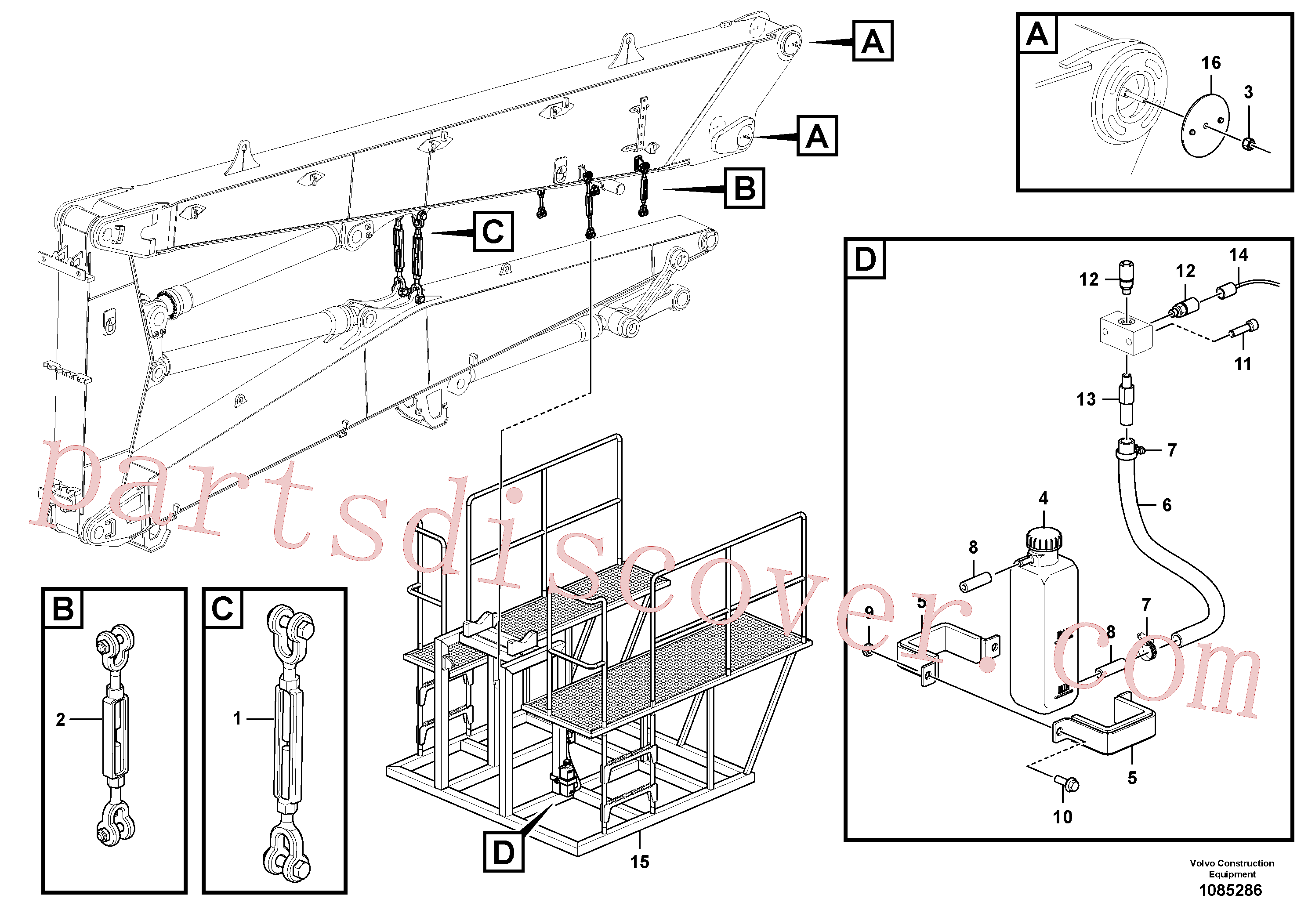 VOE14615371 for Volvo Cradle for demolition boom(1085286 assembly)