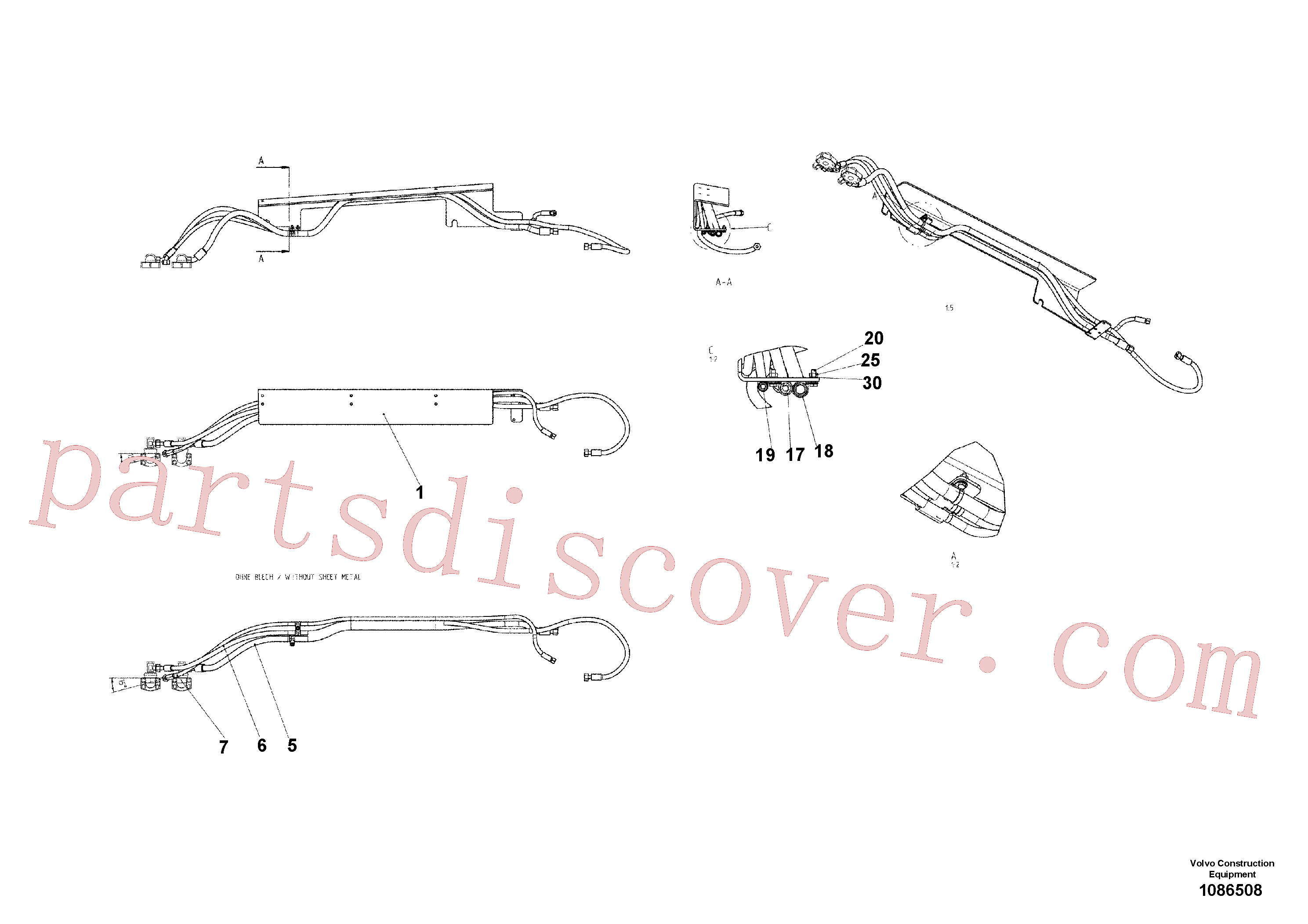 RM96712781 for Volvo Hoses Left(1086508 assembly)