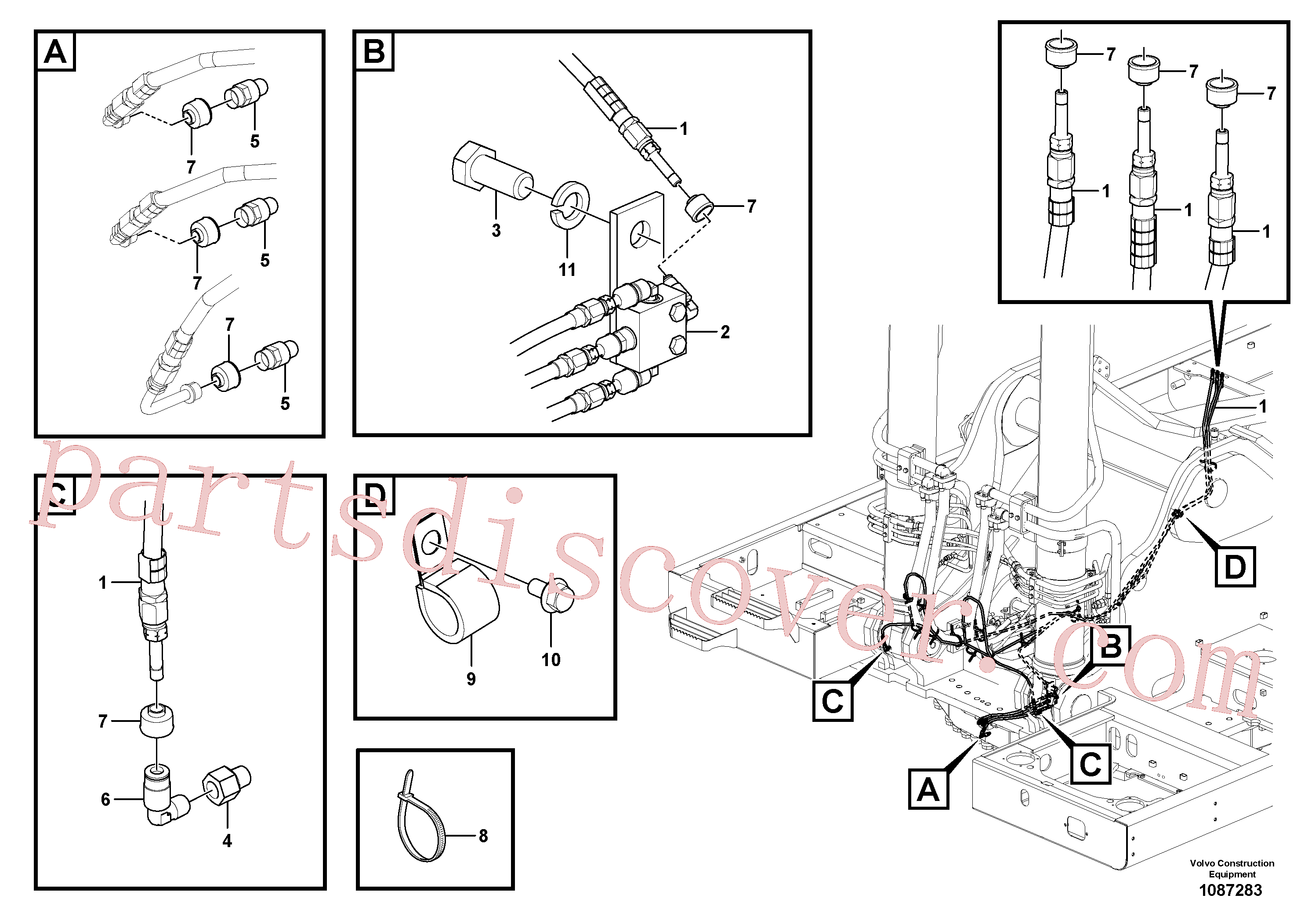 China Made VOE14563920 Nipple parts for Volvo Excavator