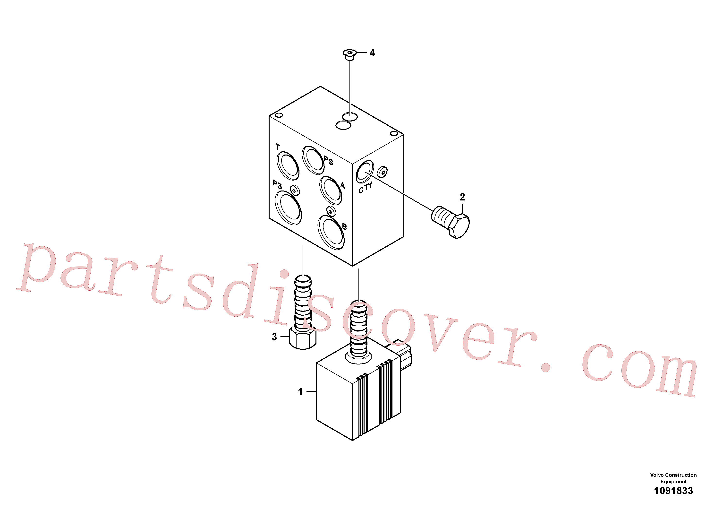 VOE14550173 for Volvo Valve, quickfit(1091833 assembly)